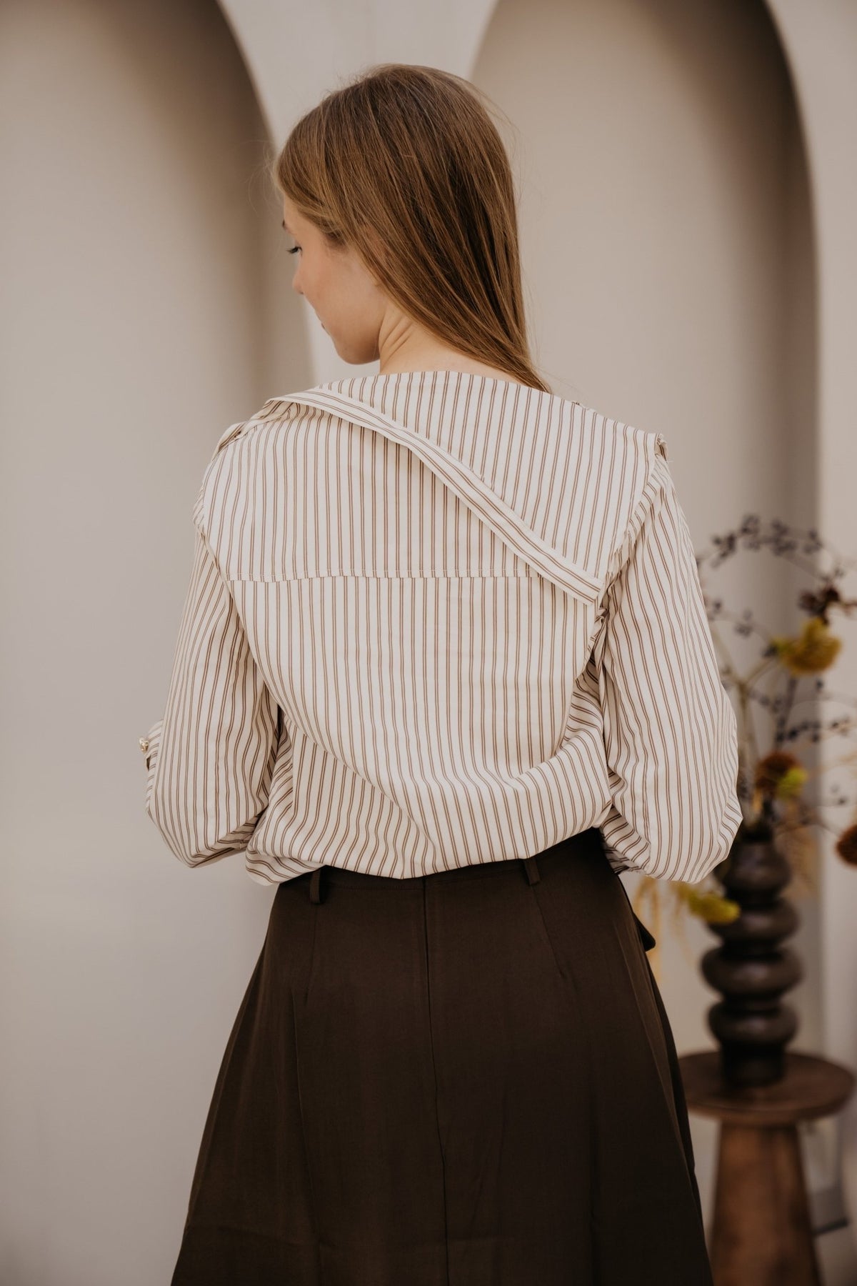 DalmaCC Asym Button blouse Bison - Bij Keesje - Co'couture - Blouse