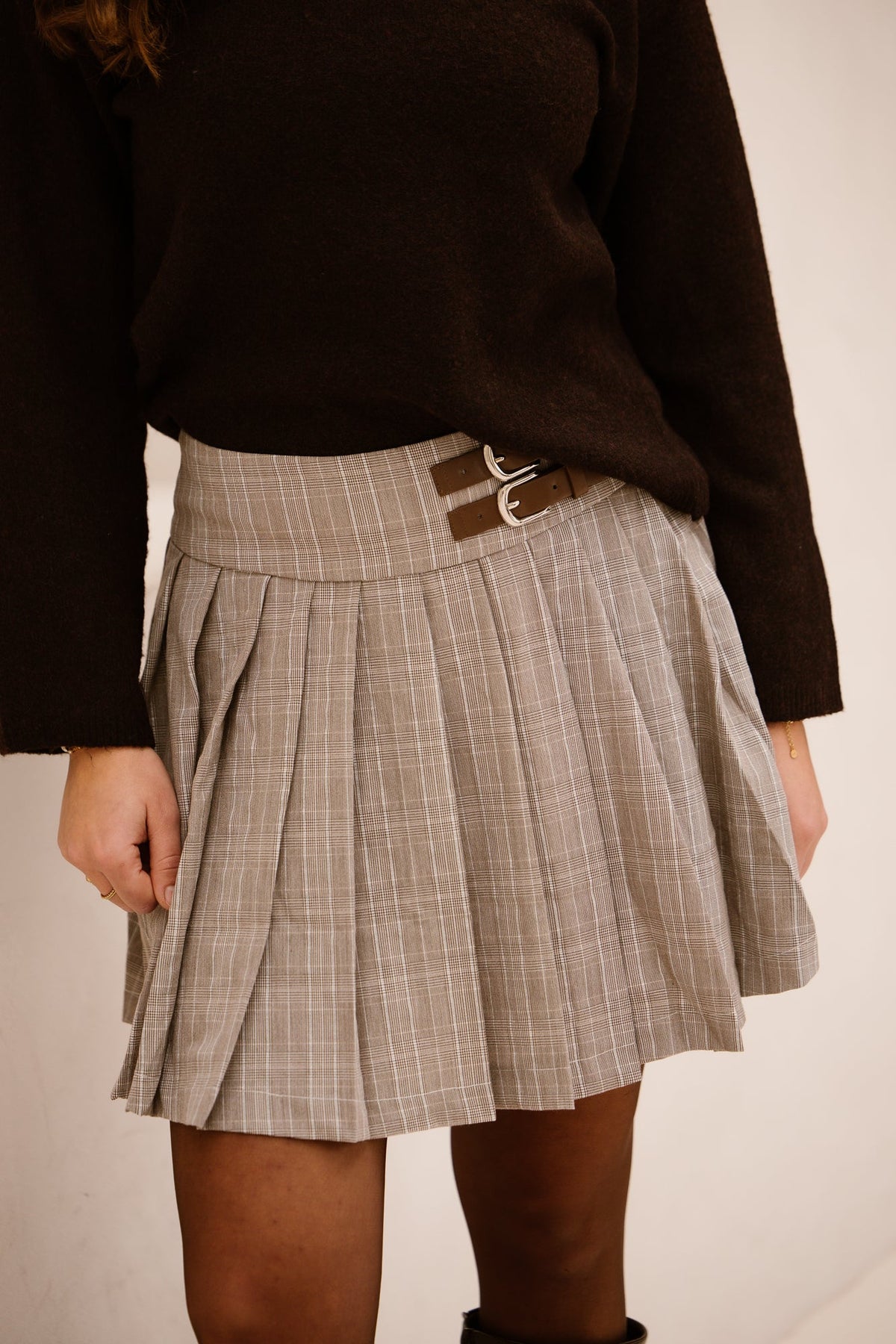 Djuna Gesp skirt brown - Bij Keesje - Bij Keesje - Rok