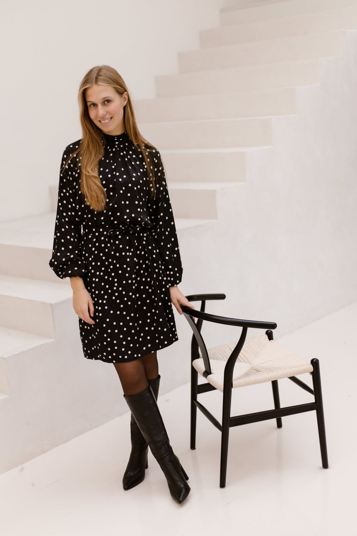Dress black/off white 26765-SL - Bij Keesje - Smashed Lemon - Jurk