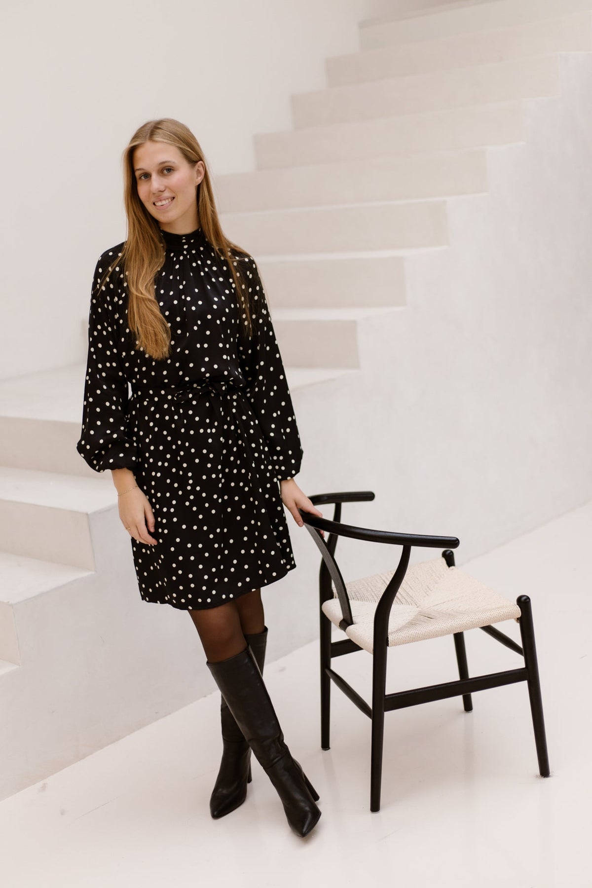 Dress black/off white 26765-SL - Bij Keesje - Smashed Lemon - Jurk