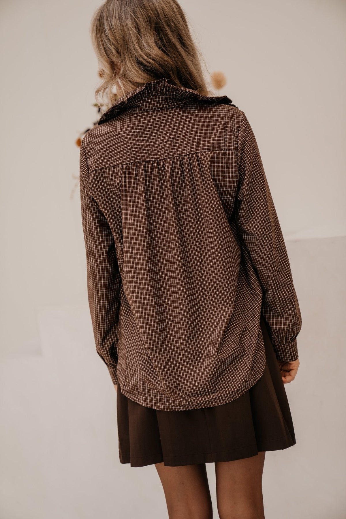 Eefje check blouse brown - Bij Keesje - Bij Keesje - Blouse