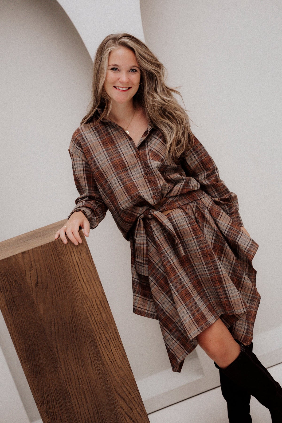 Elza set ruit bruin - Bij Keesje - Bij Keesje - set