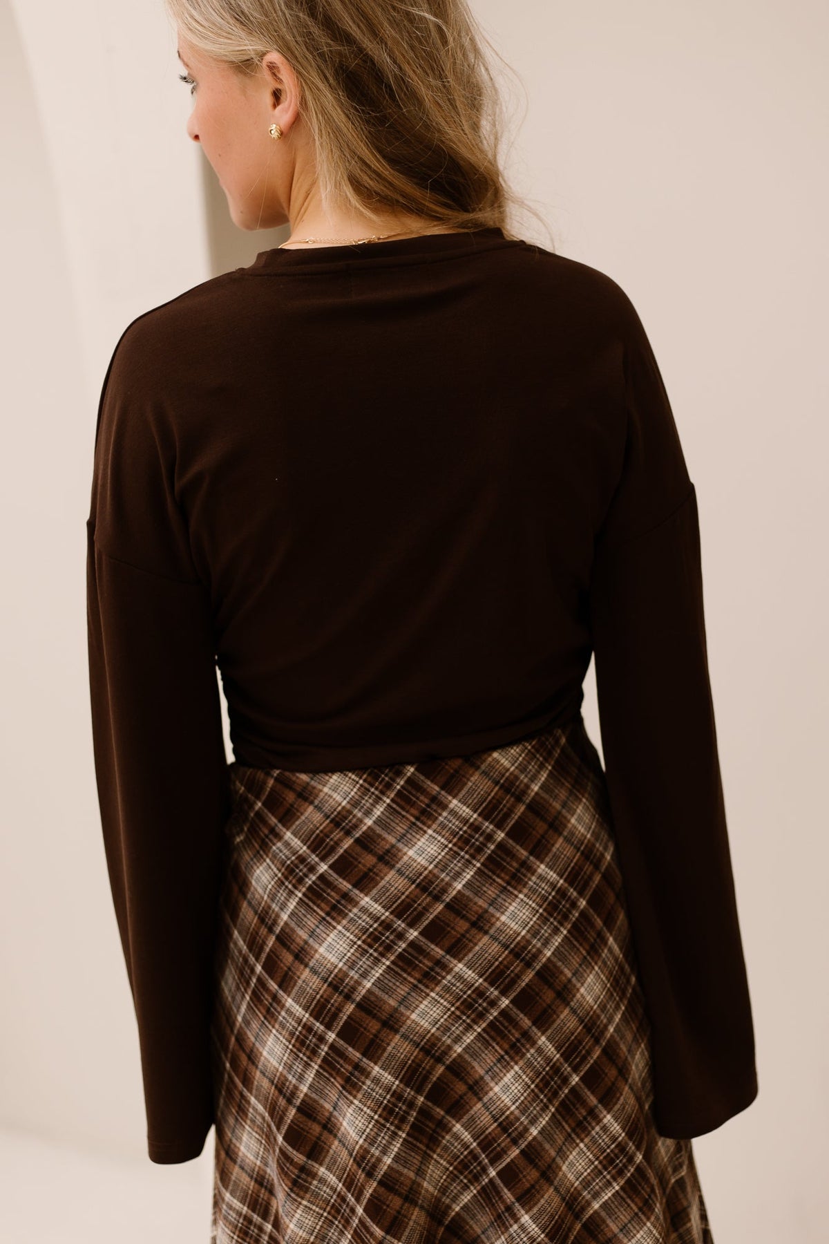 Emily draped top brown - Bij Keesje - Bij Keesje - Top