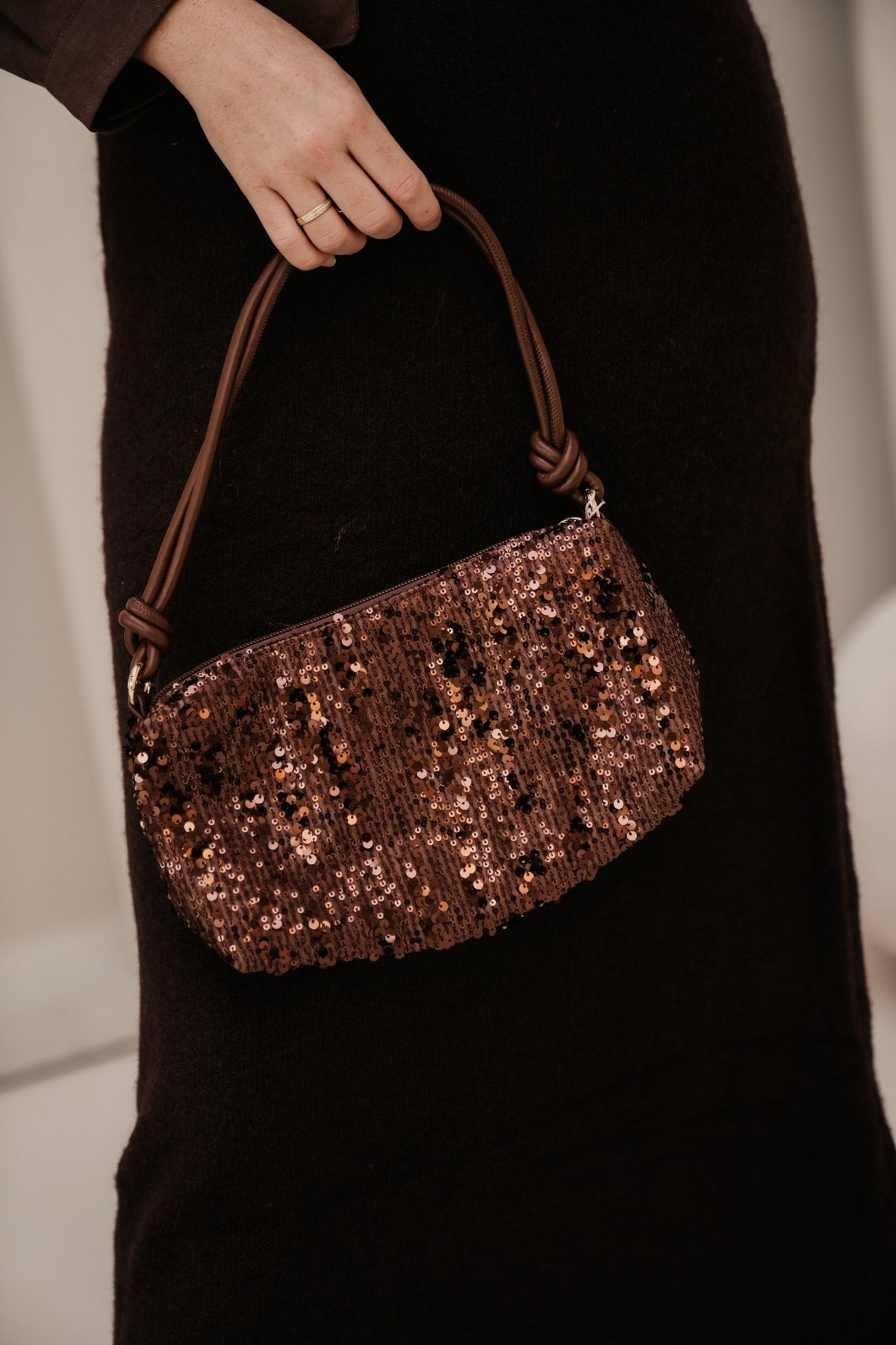Esqualo bag sequins bruin - Bij Keesje - Esqualo - Tas