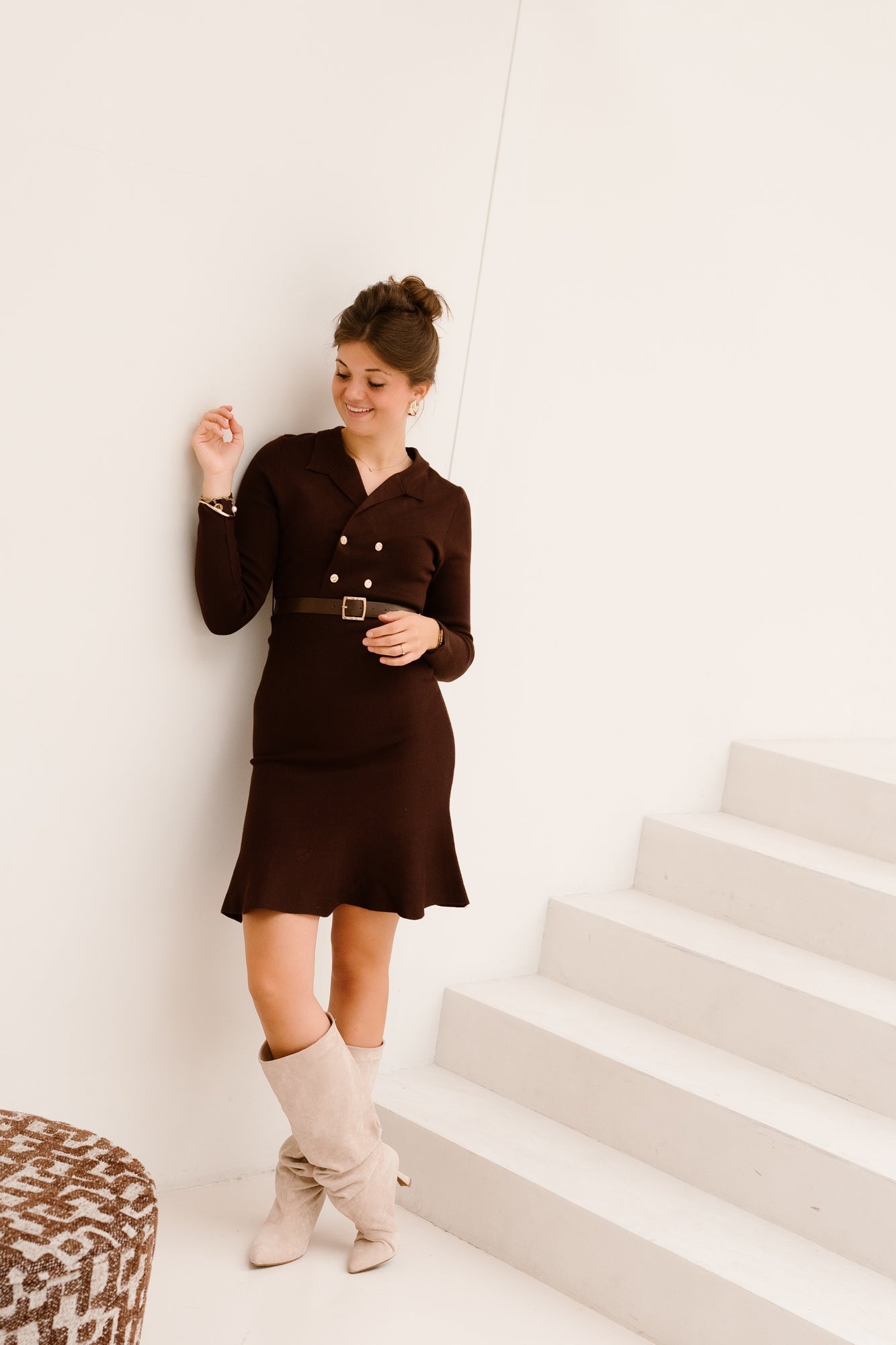 Eva Dress Brown - Bij Keesje - Bij Keesje - Jurk