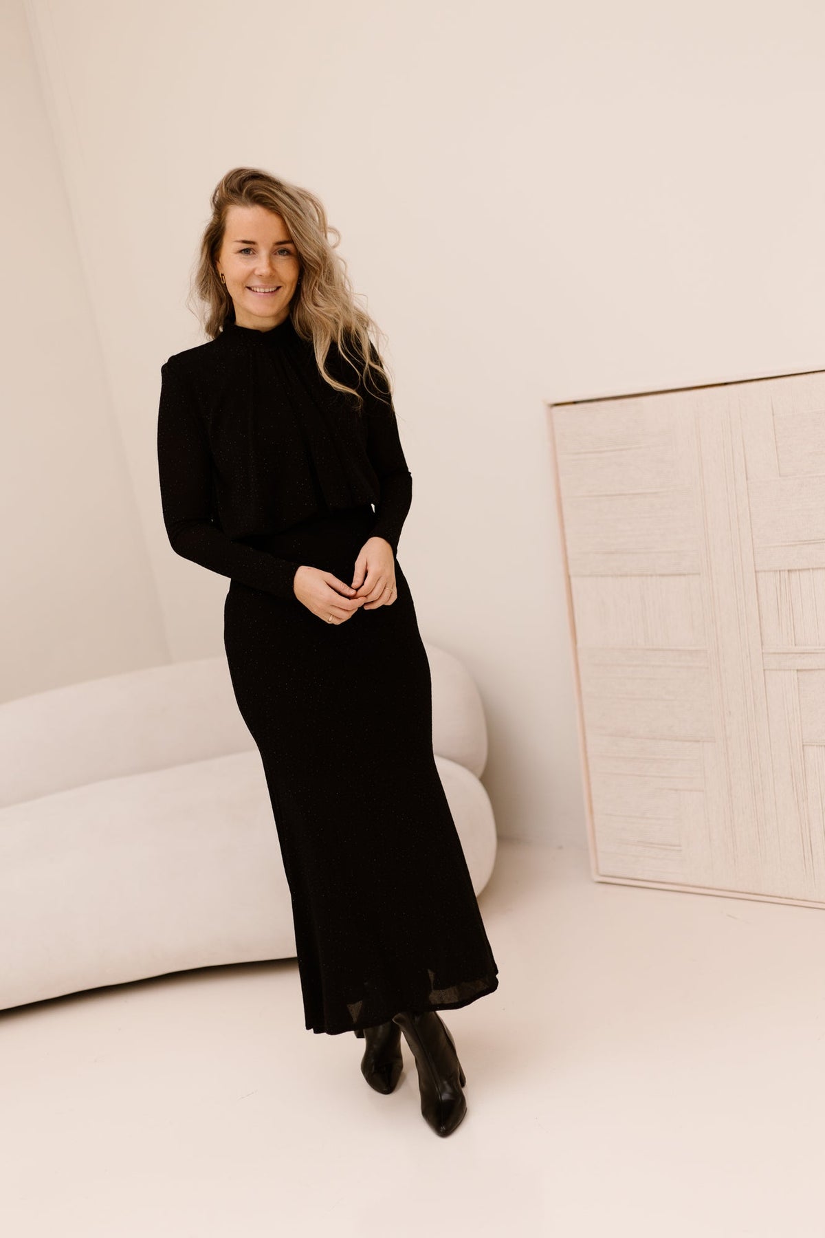 Faline glitter maxi dress black - Bij Keesje - Bij Keesje - Jurk