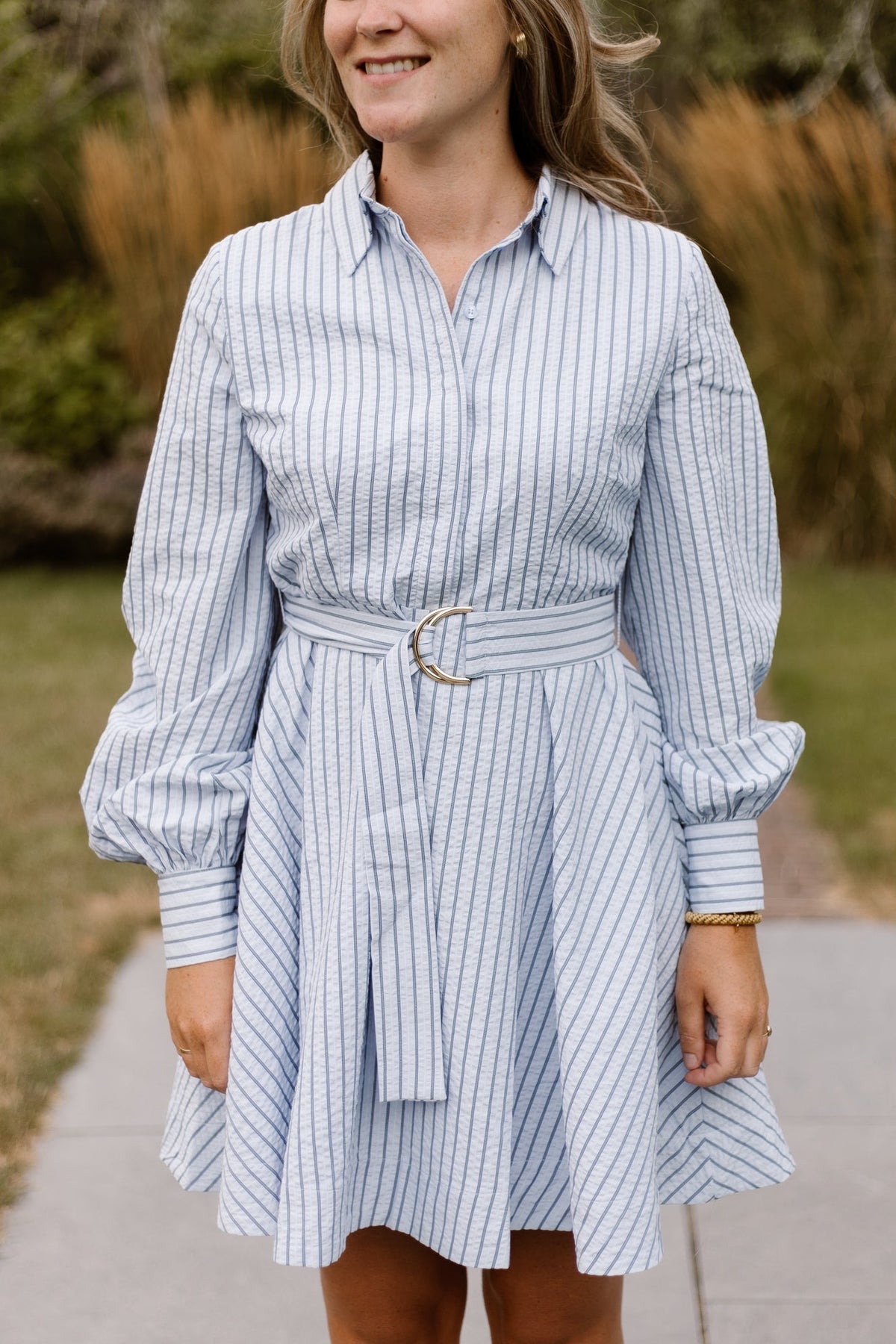 Felice Striped Crepe Dress Blue - Bij Keesje - Neo Noir - Jurk