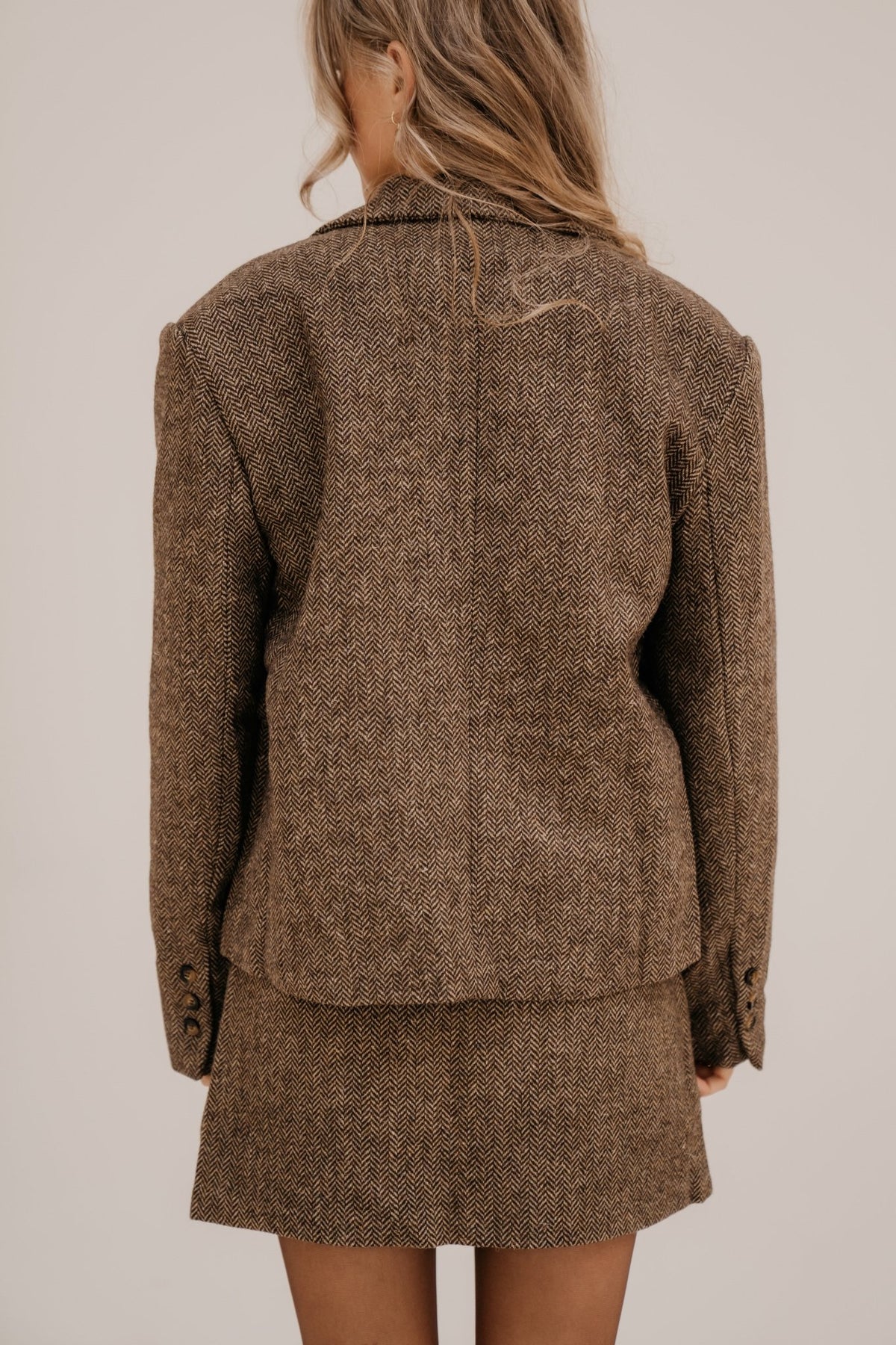 Fiona herringbone jacket coffee - Bij Keesje - Bij Keesje - Jas