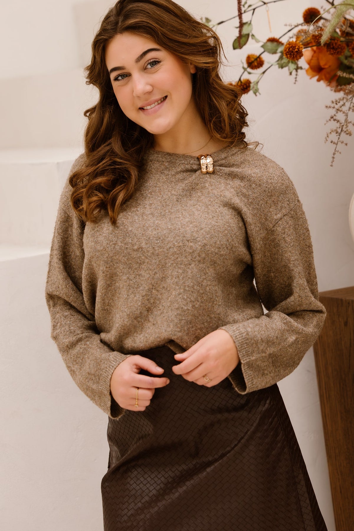 FQDebbie pullover Desert taupe melange - Bij Keesje - Free/Quent - Trui