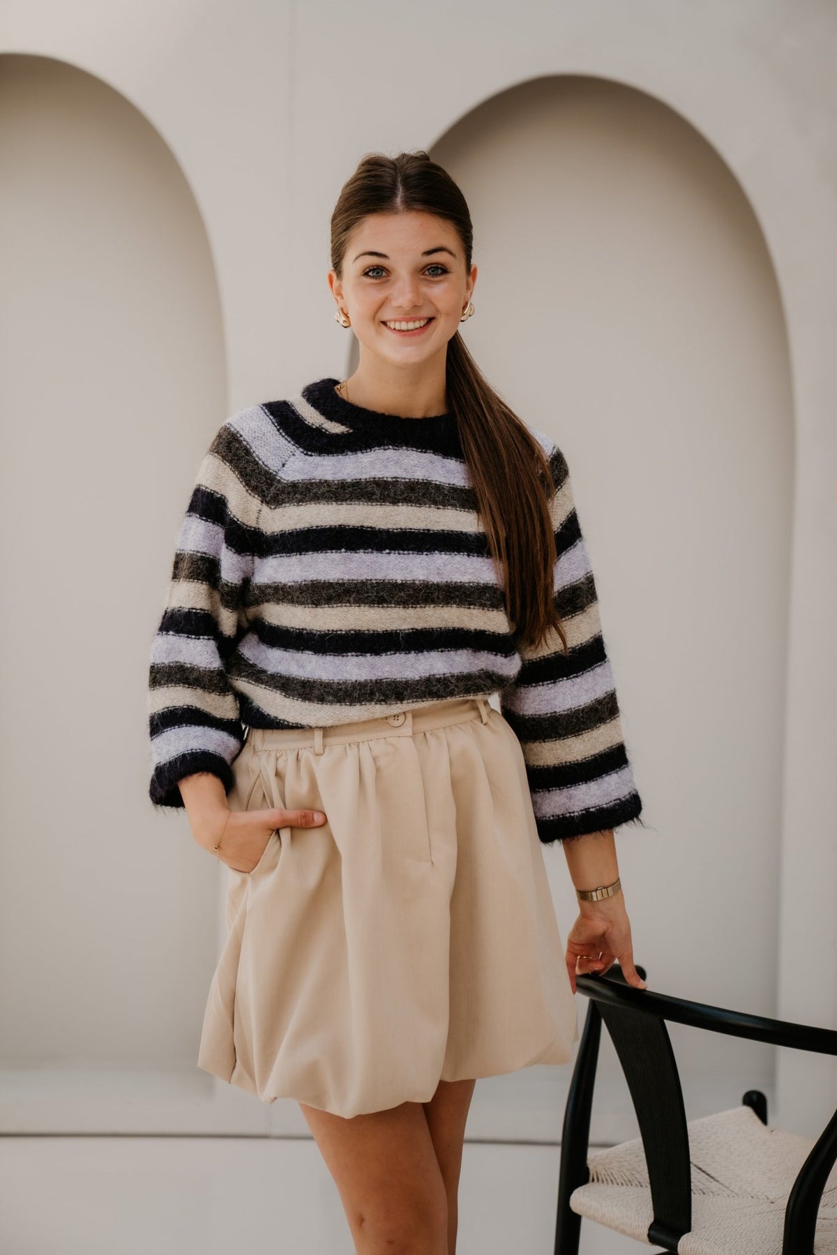 FQgrslulu-Pullover Nightshade Iris Mel - Bij Keesje - Free/Quent - Trui