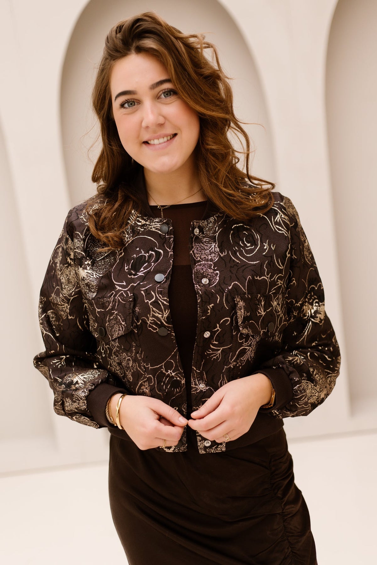 Garwin brown/gold jacket - Bij Keesje - Sisters Point - Jas
