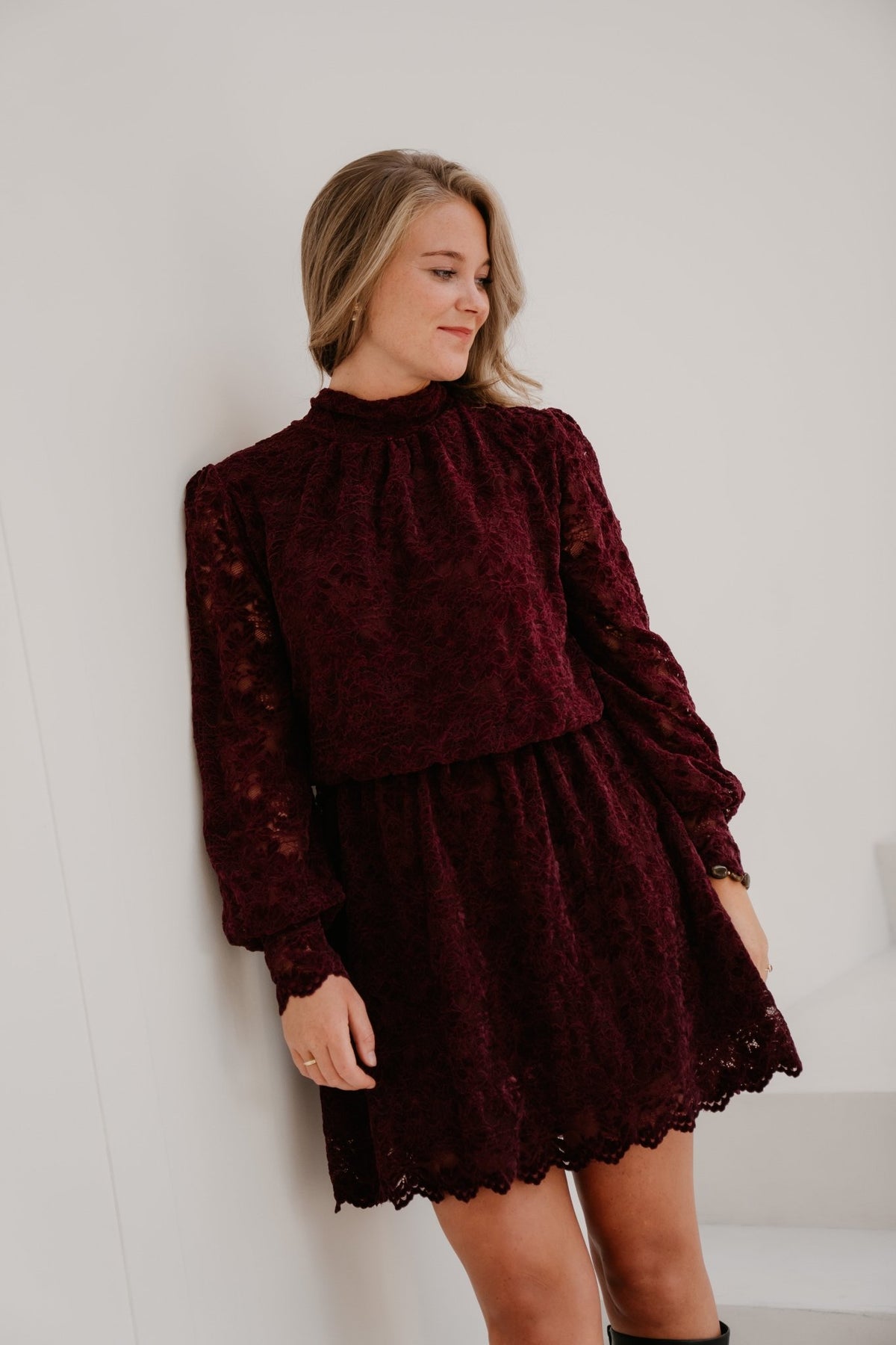 Geke dress bordeaux - Bij Keesje - Bij Keesje - Jurk