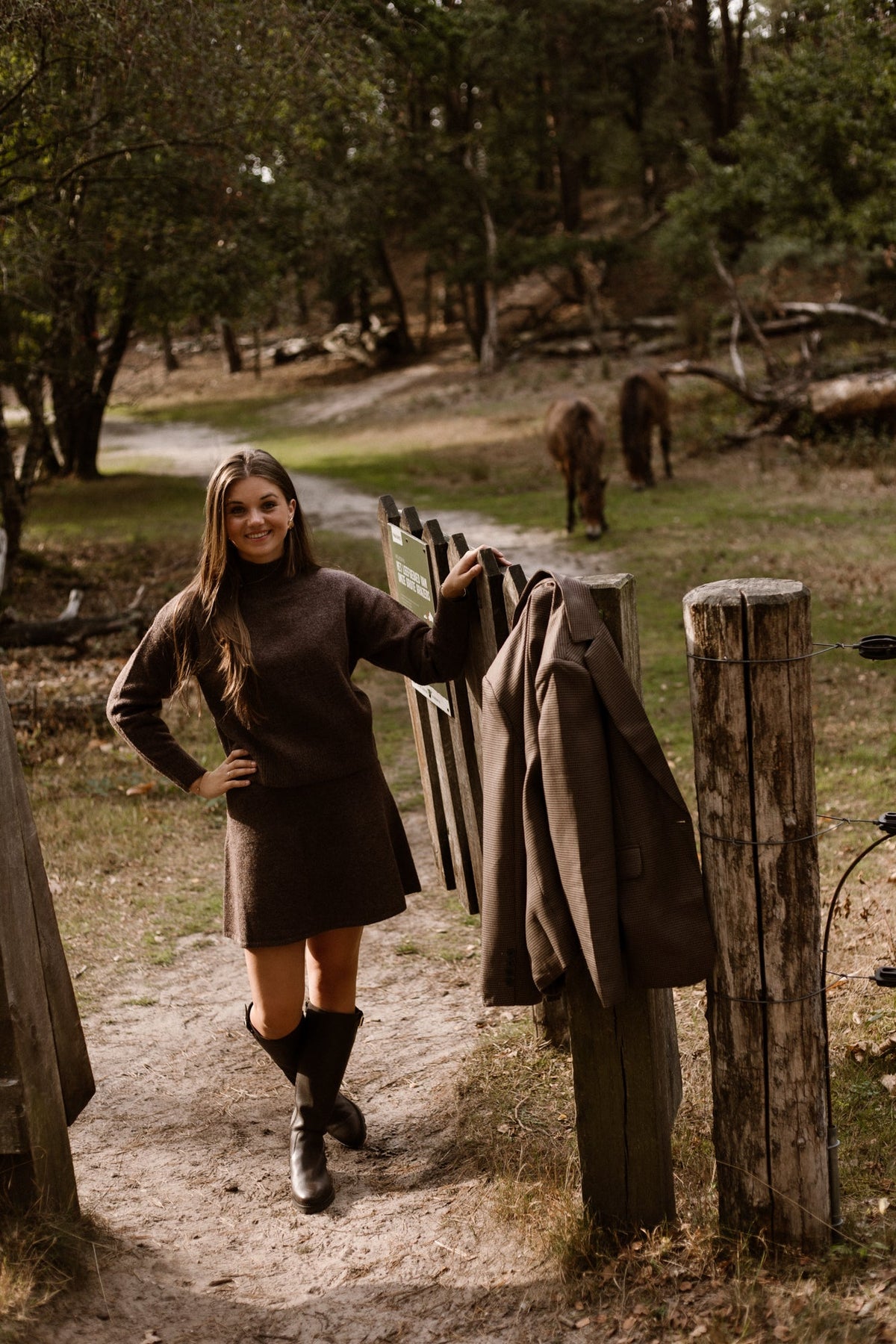 Gisa skirt brown melange NN - Bij Keesje - Neo Noir - Rok