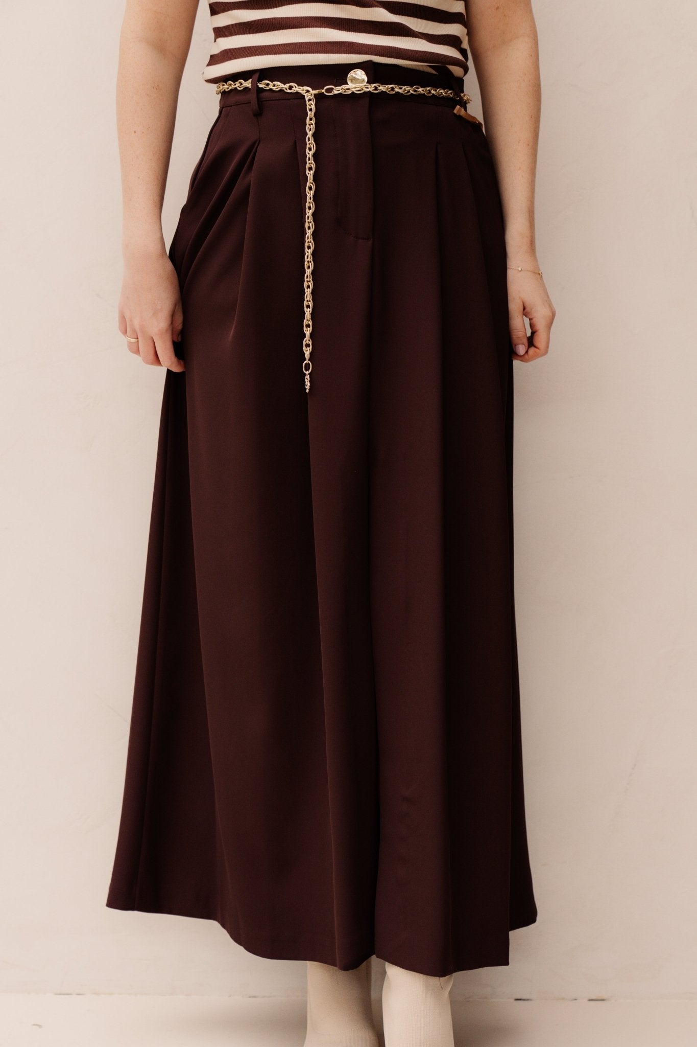 Gonna Skirt Riem Chocolate B401 - Bij Keesje - Rinascimento - rok