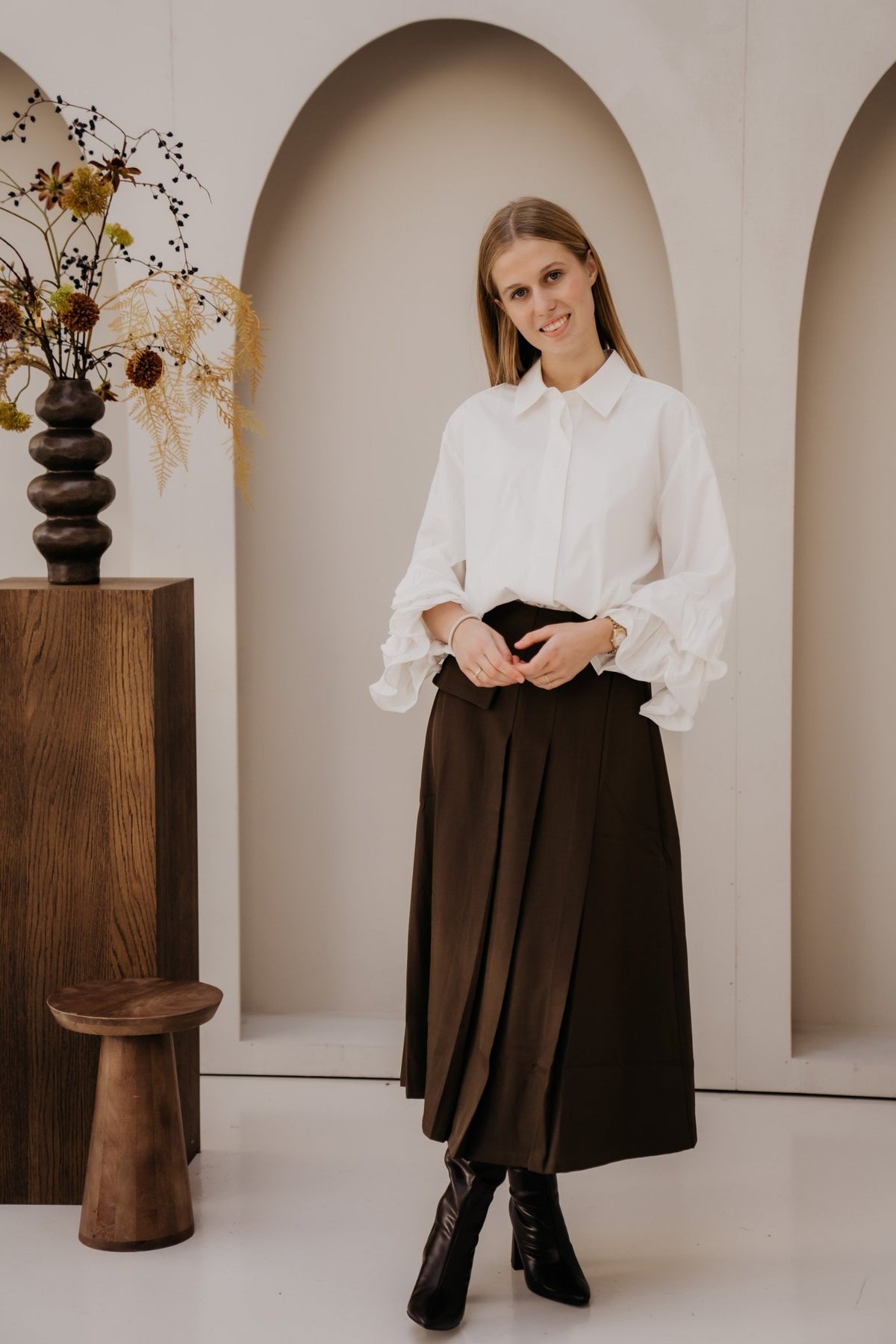 HalenCC Flare shirt white - Bij Keesje - Co'couture - Blouse