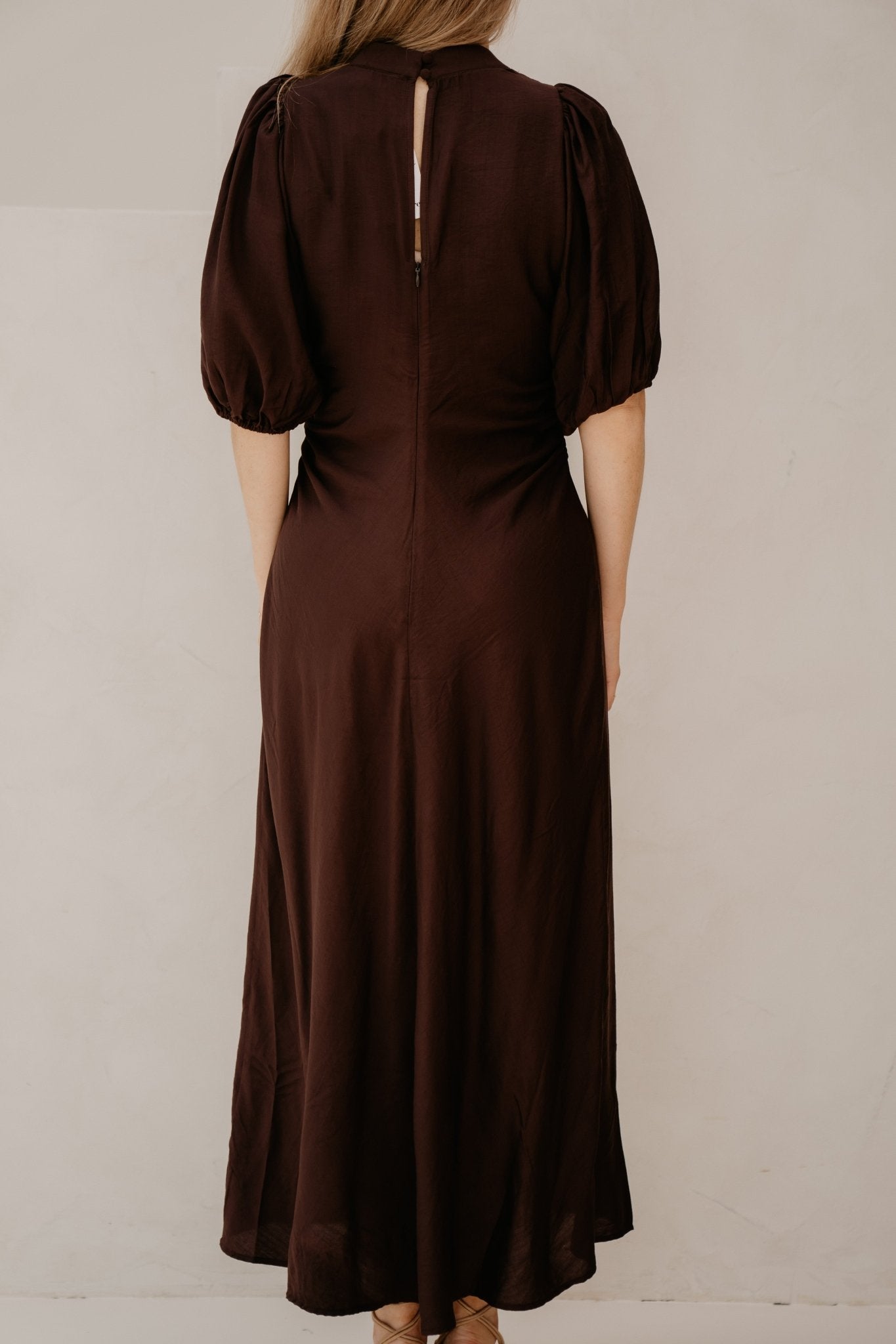 HeraCC SS Puff Dress Dark Brown - Bij Keesje - Co'couture - Jurk