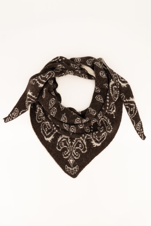 Hollis sjaal Dark Brown/Cream - Bij Keesje - Bij Keesje - Sjaal
