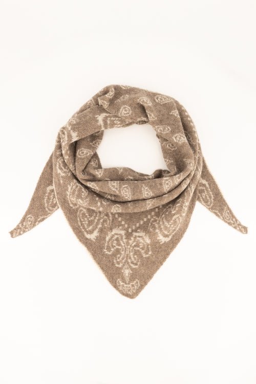 Hollis sjaal Dark Taupe/Cream - Bij Keesje - Bij Keesje - Sjaal