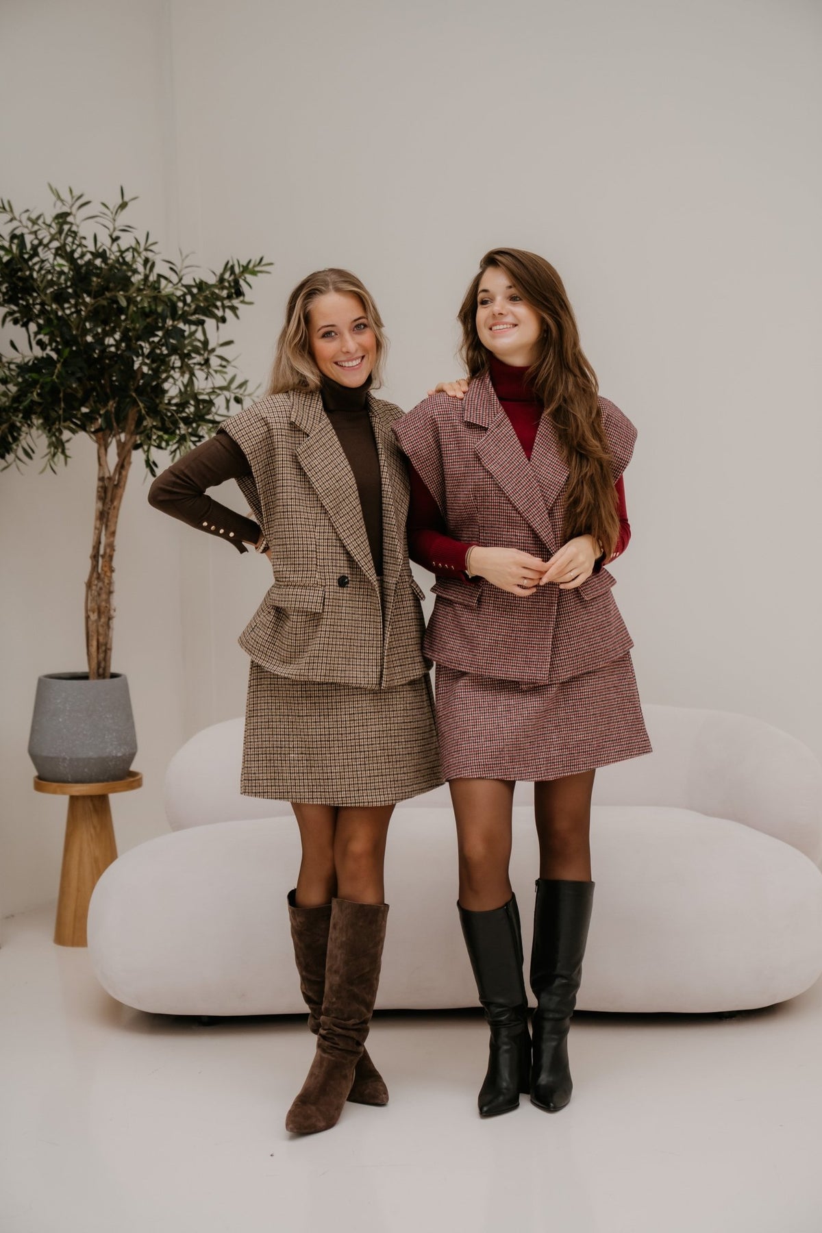 Ila ruit gilet bordeaux/blue - Bij Keesje - Bij Keesje - Gilet