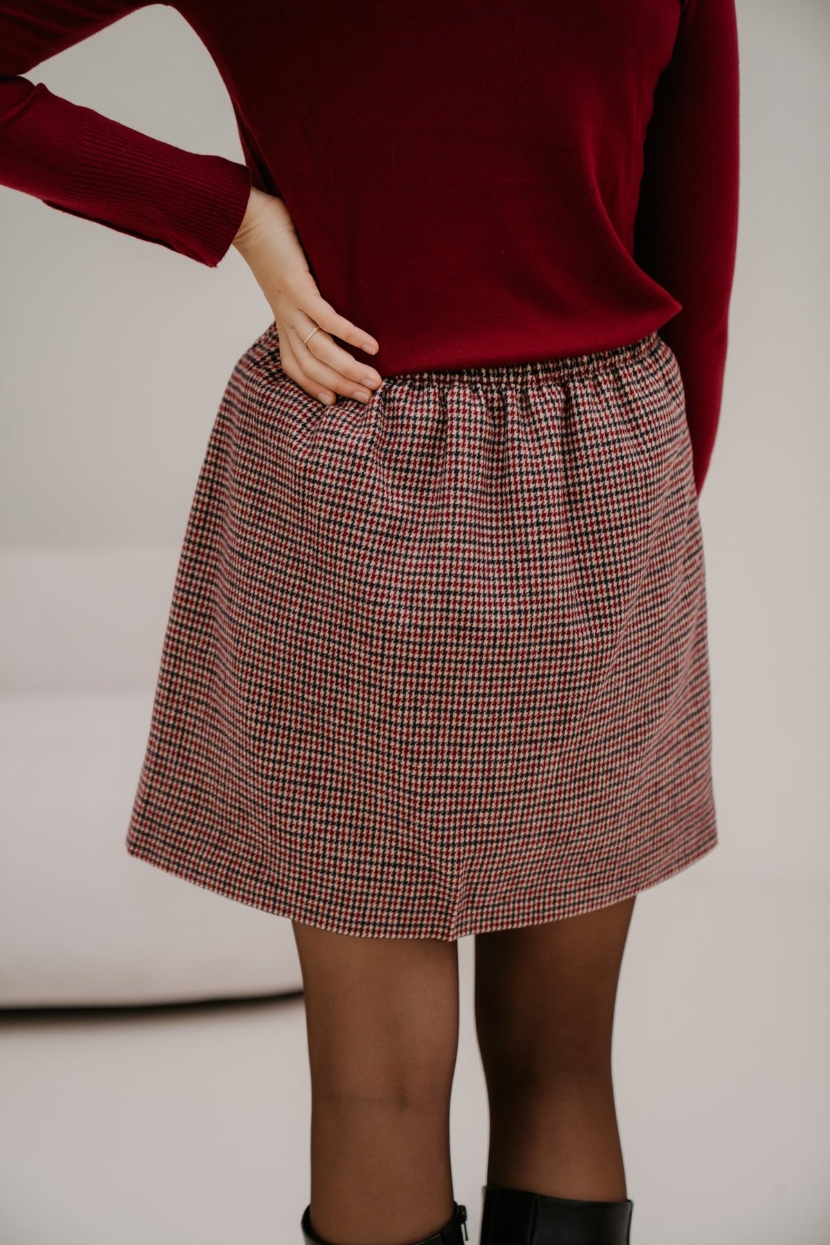 Ila ruit rok bordeaux/blue - Bij Keesje - Bij Keesje - Rok