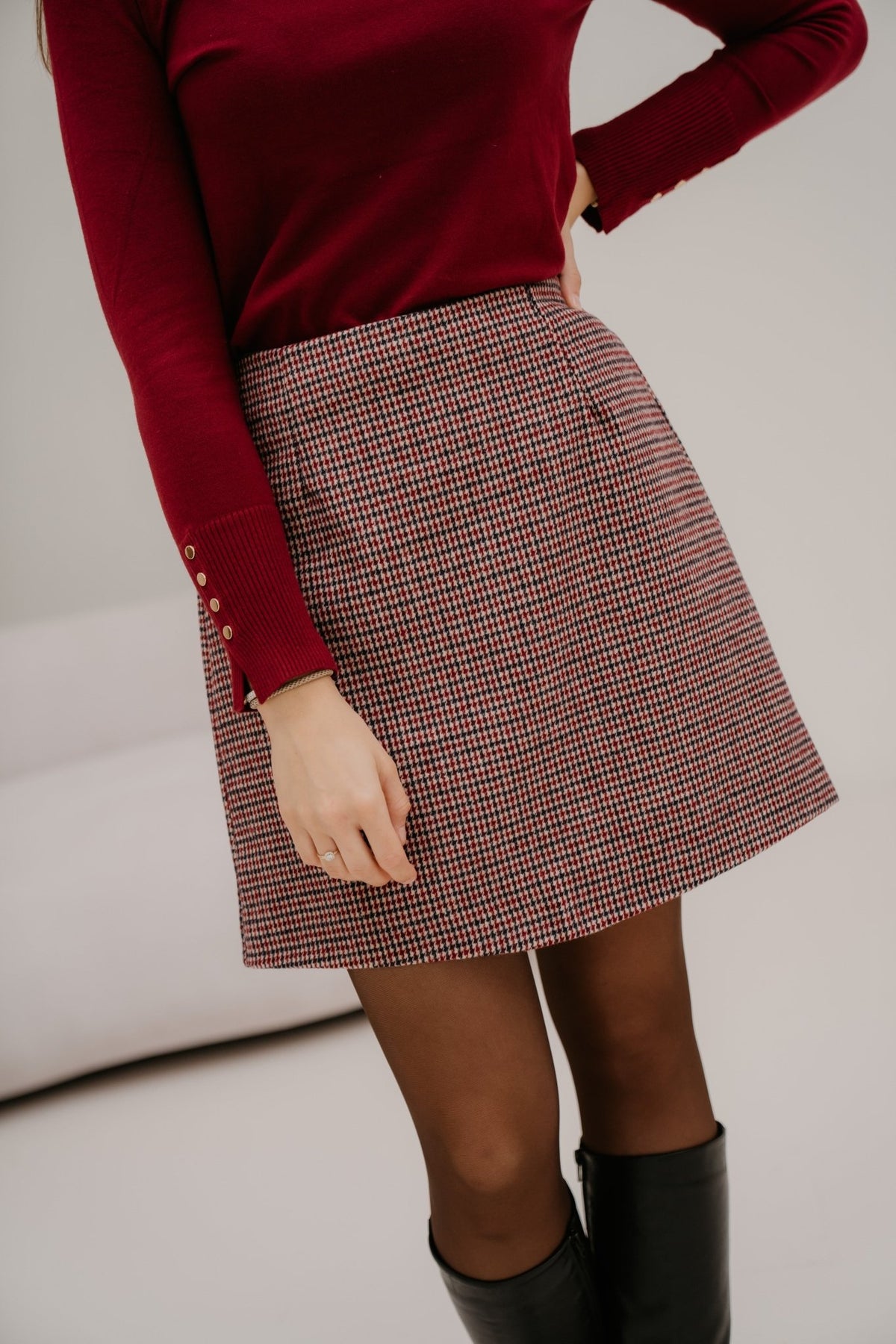 Ila ruit rok bordeaux/blue - Bij Keesje - Bij Keesje - Rok