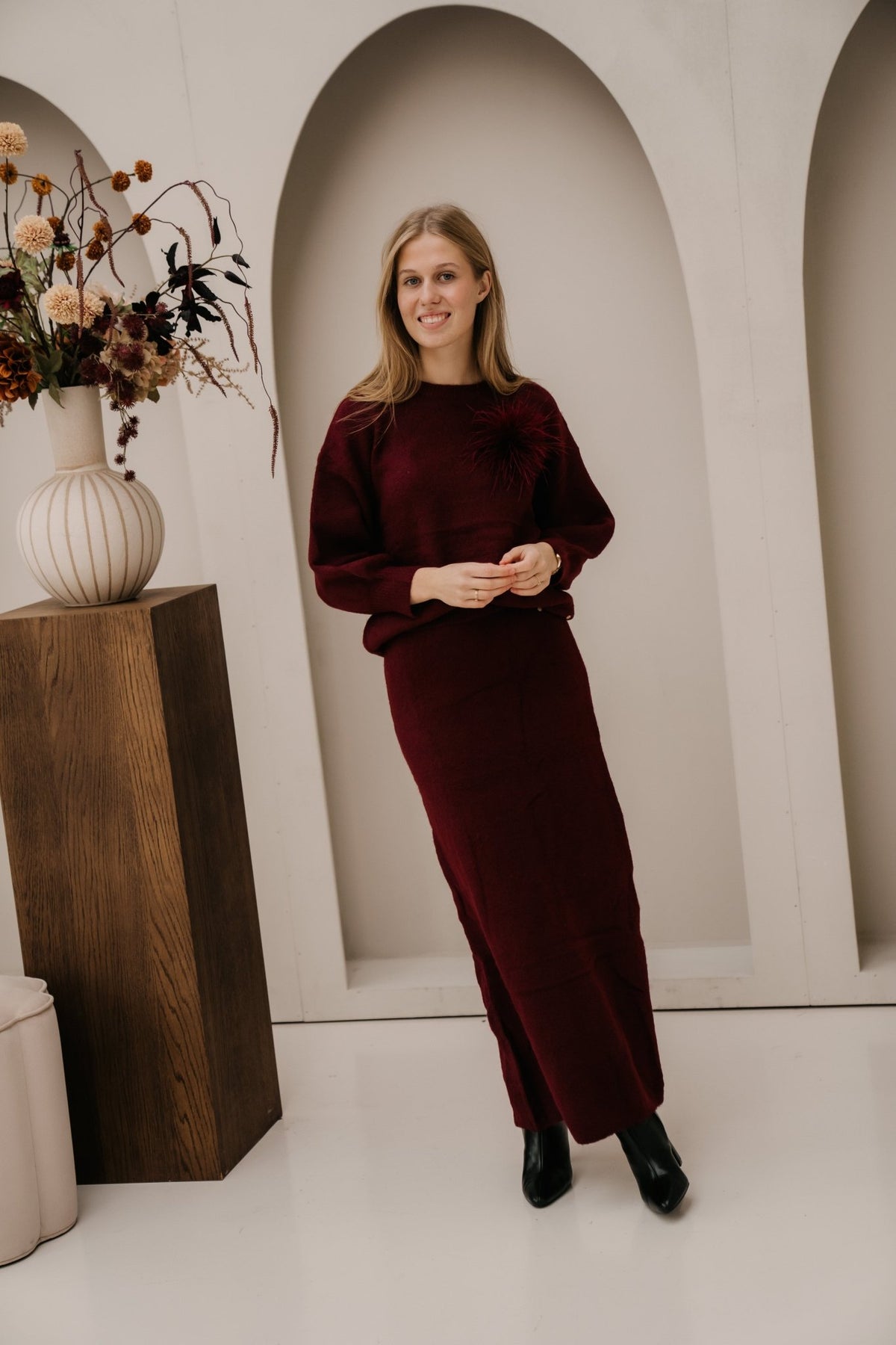 Isa knit top bordeaux - Bij Keesje - Bij Keesje - Top