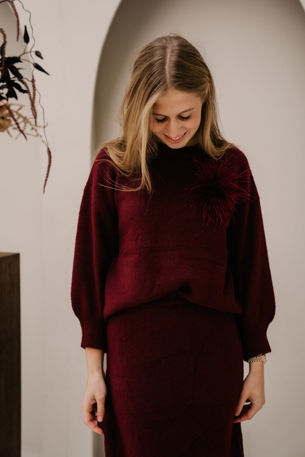 Isa knit top bordeaux - Bij Keesje - Bij Keesje - Top