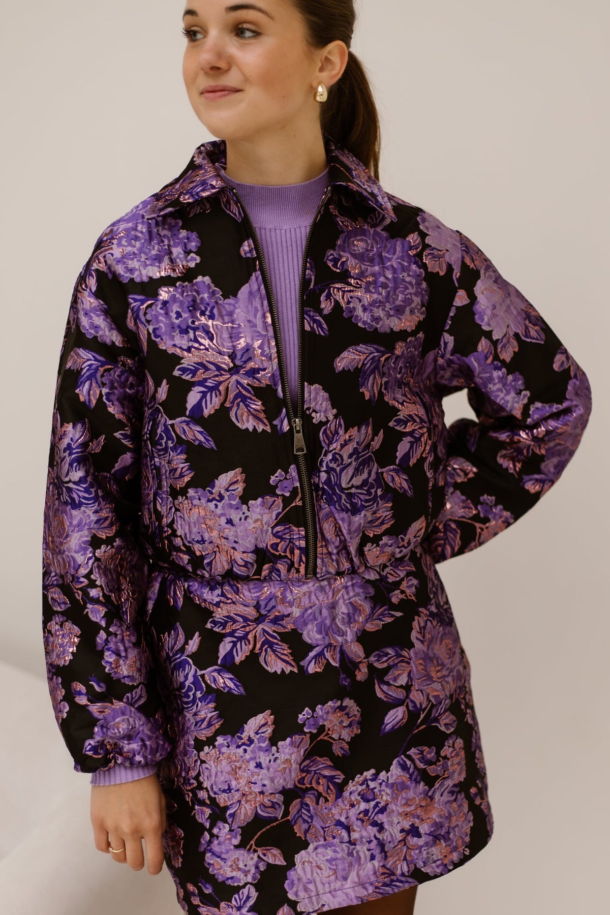 Jady jacket Velour Violet - Bij Keesje - FLURESK - Jas
