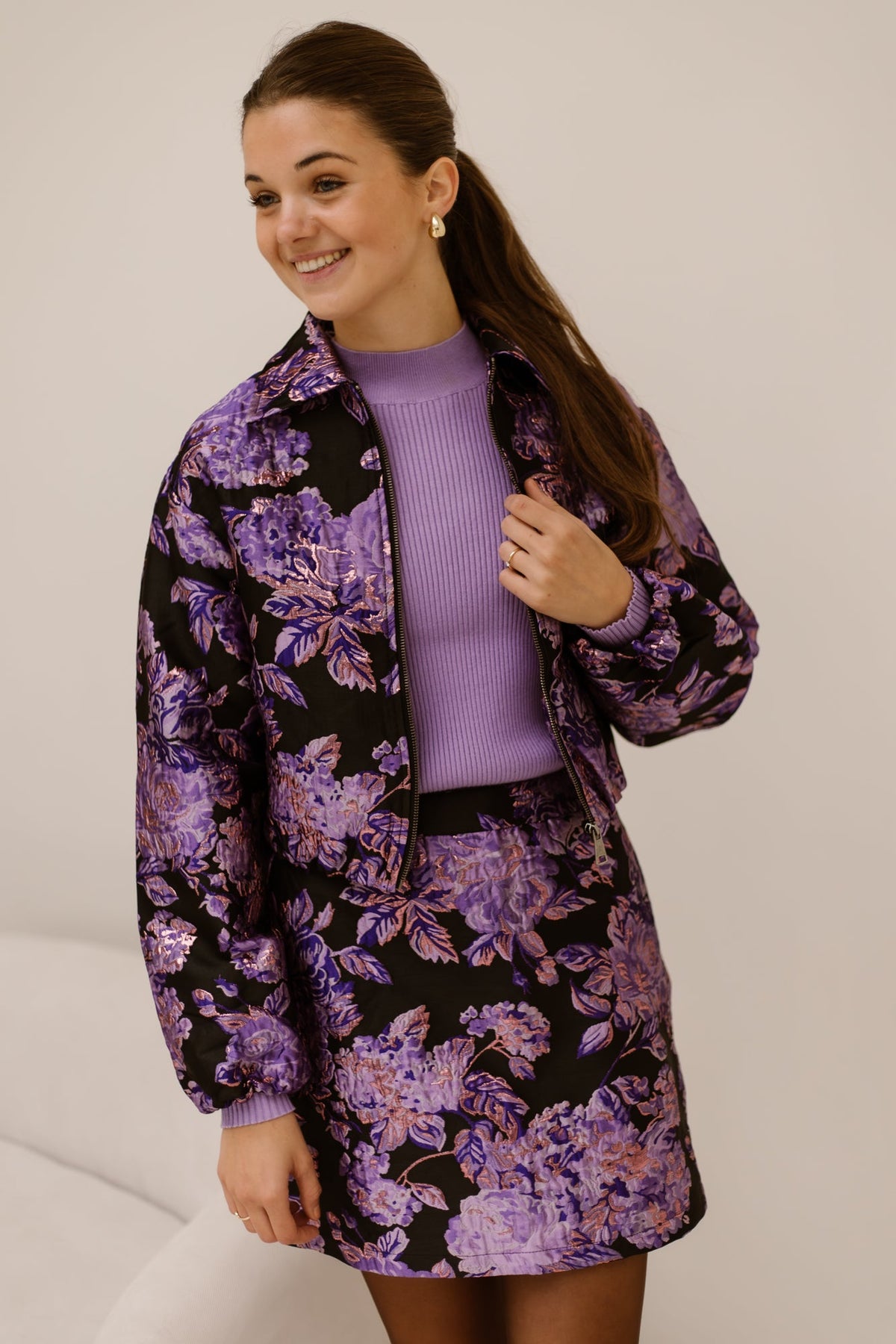 Jady jacket Velour Violet - Bij Keesje - FLURESK - Jas