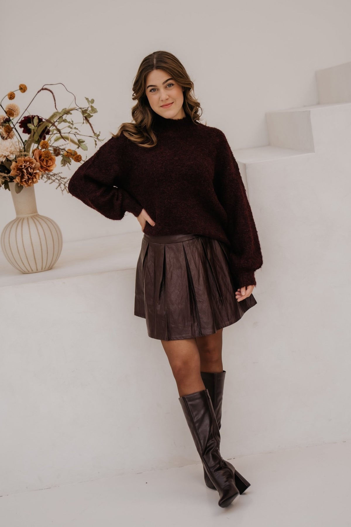 Janine skirt red brown - Bij Keesje - YDENCE - Rok