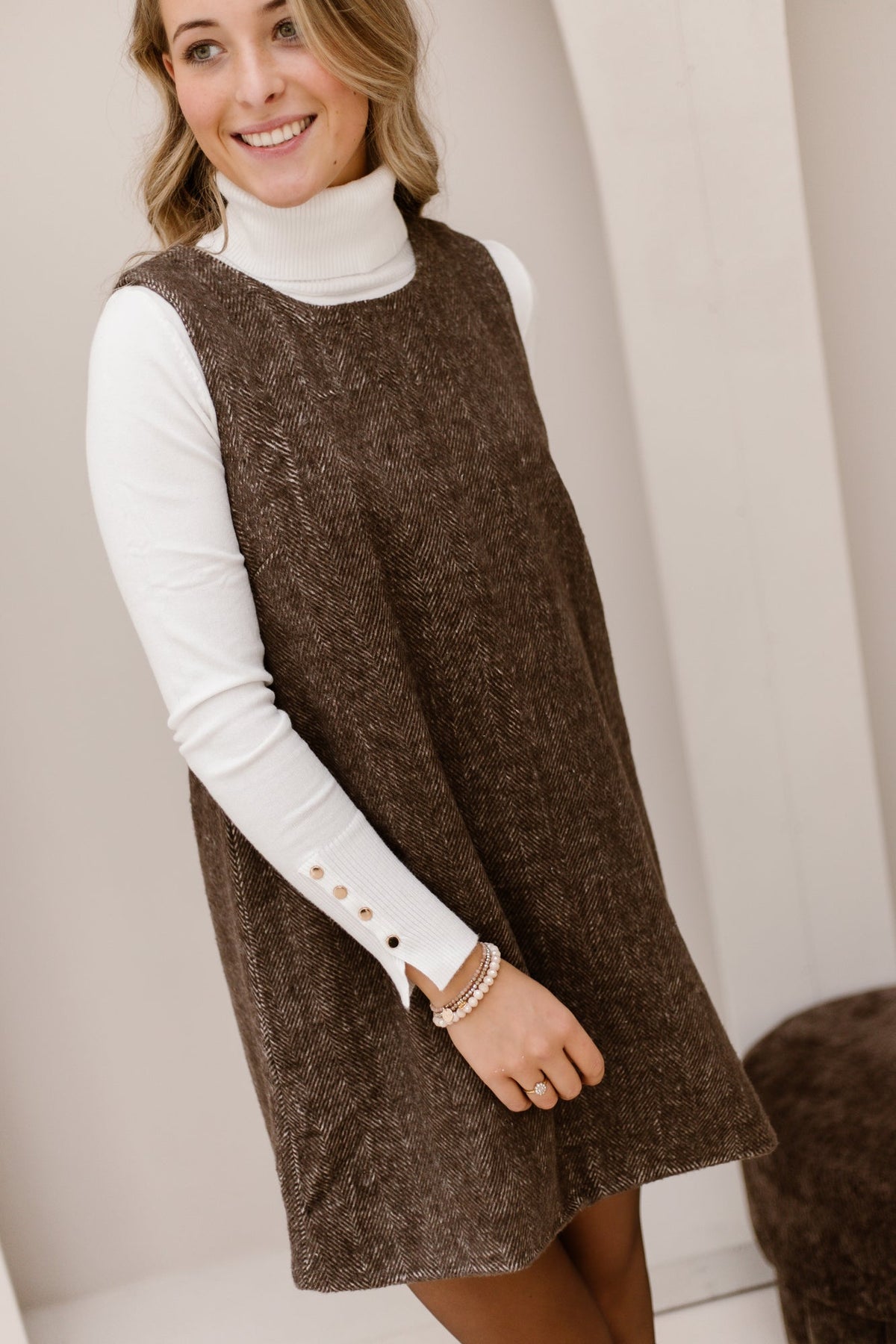 Jaomi bone spencer dress brown - Bij Keesje - Bij Keesje - Jurk