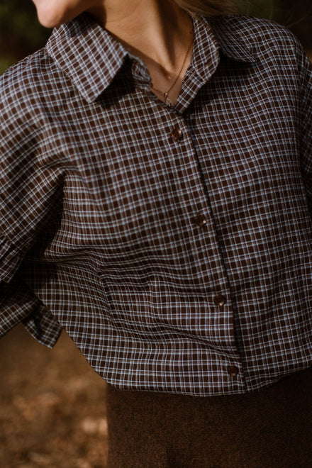 Jedy check blouse brown/blue