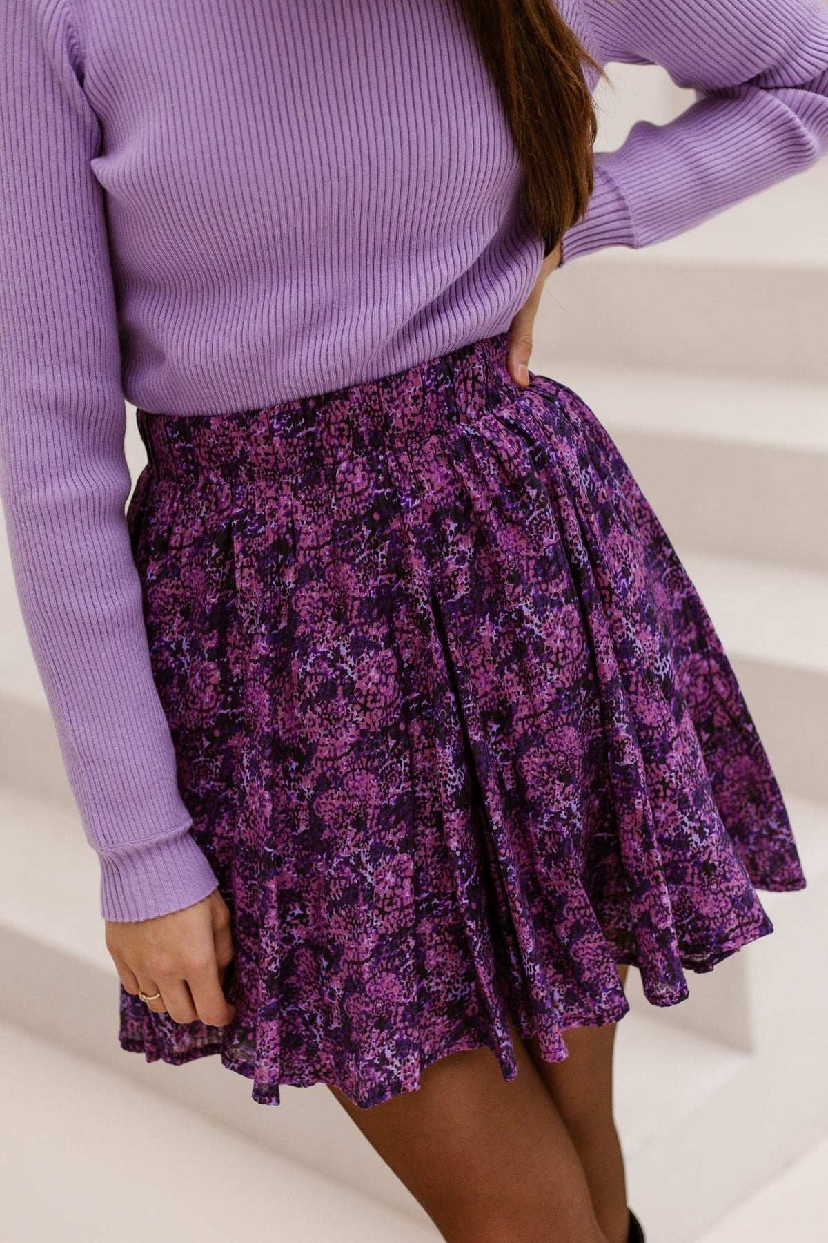 Jesley Skirt Black/Beaujolais Red - Bij Keesje - FLURESK - Rok
