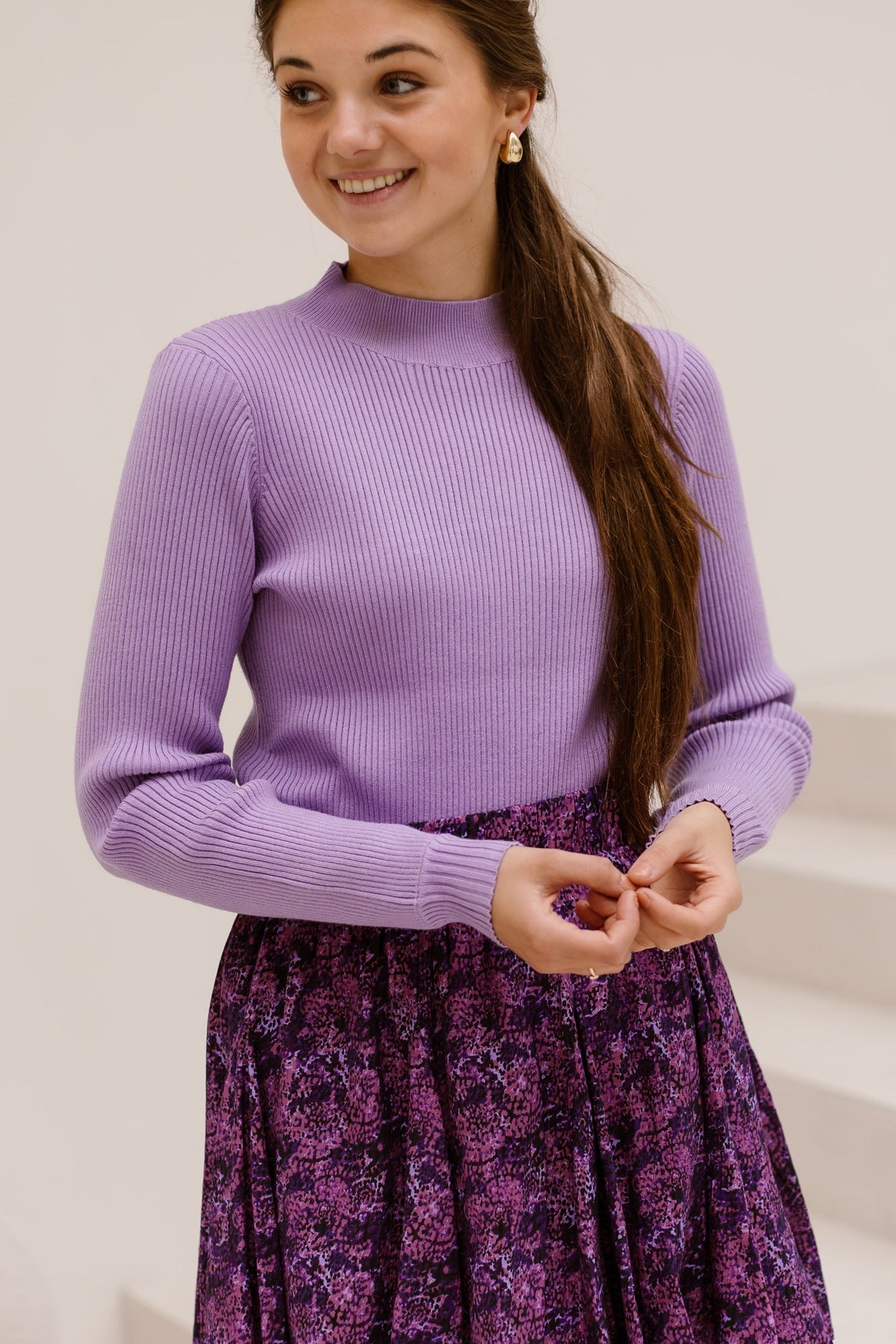 Jesley Skirt Black/Beaujolais Red - Bij Keesje - FLURESK - Rok