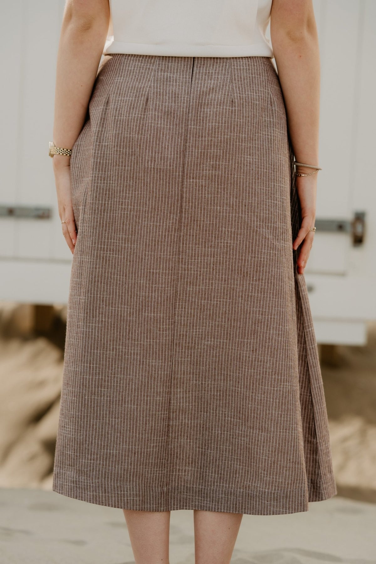 JihoCC Anya Pleat Skirt Brown - Bij Keesje - Co'couture - Rokken