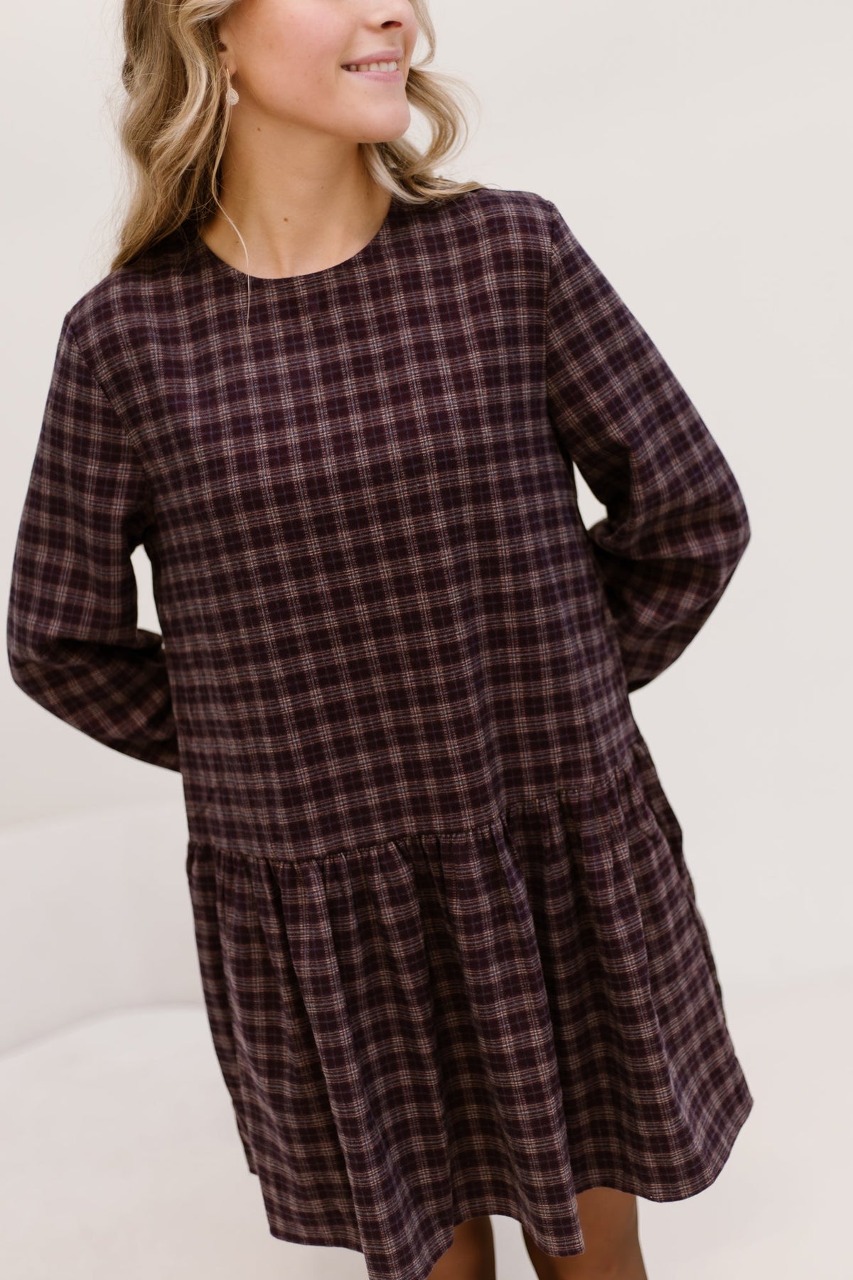 Jirte dress bordeaux / beige - Bij Keesje - Bij Keesje - Jurk