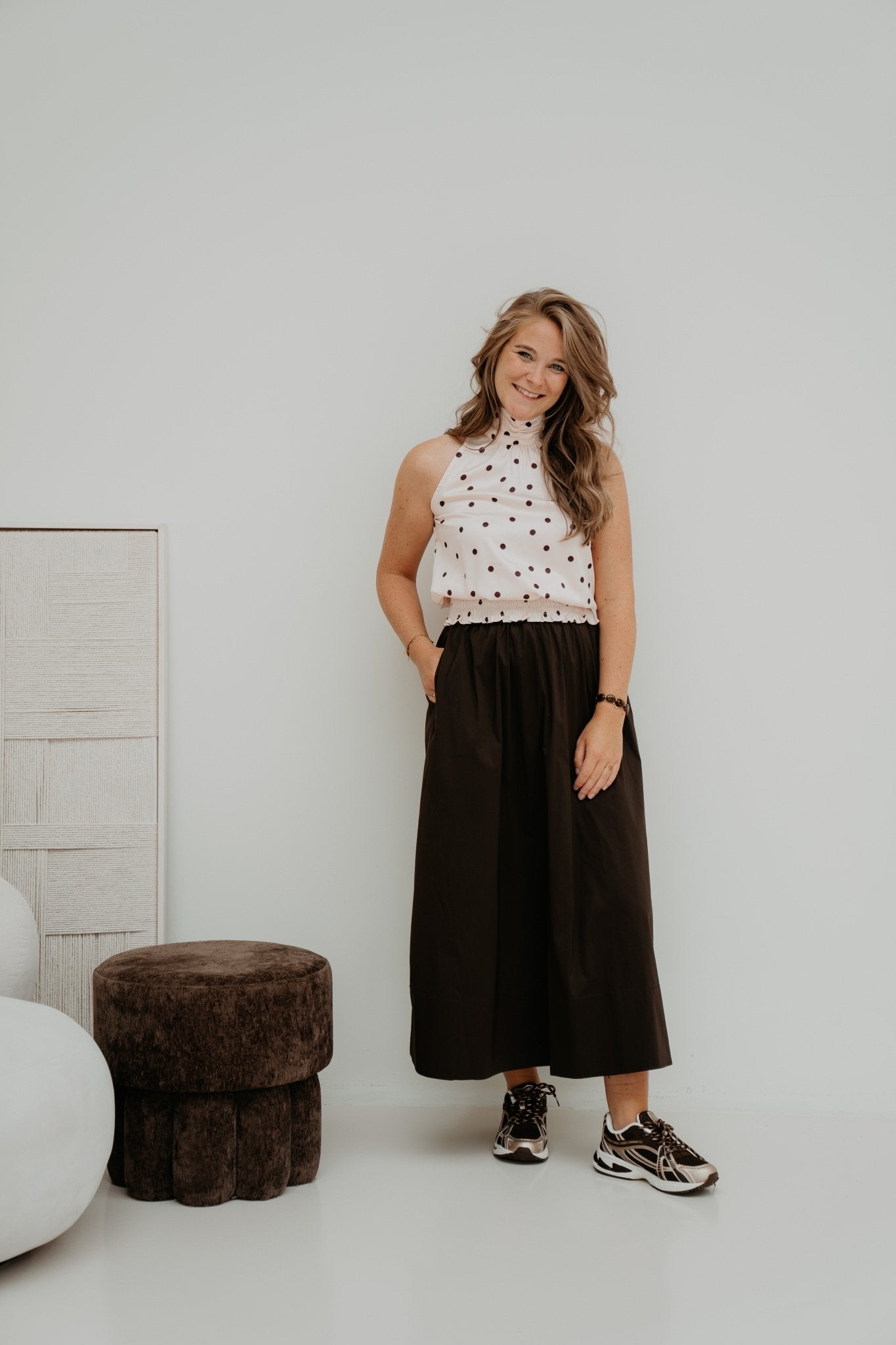 Jos Big Dot Top Light Pink - Bij Keesje - Neo Noir - top