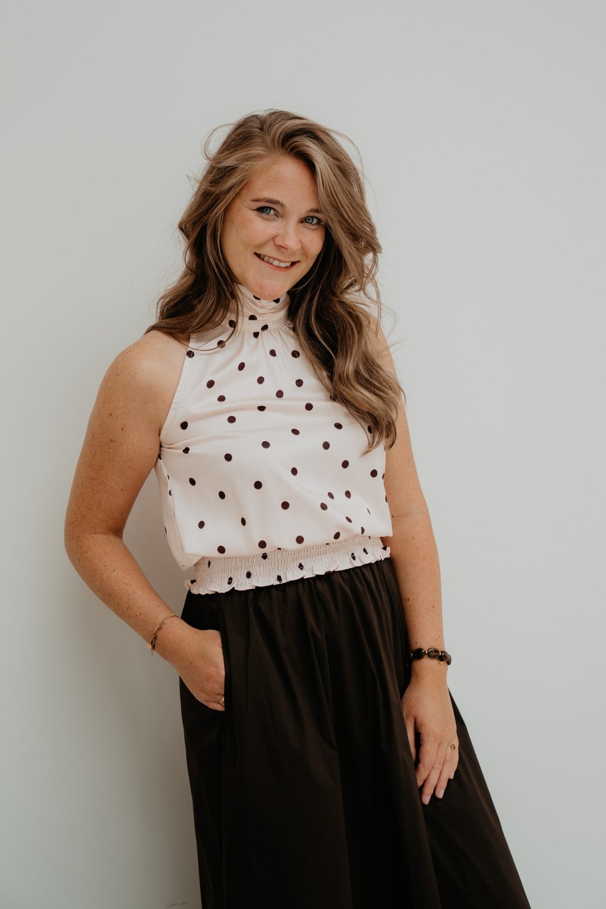 Jos Big Dot Top Light Pink - Bij Keesje - Neo Noir - top