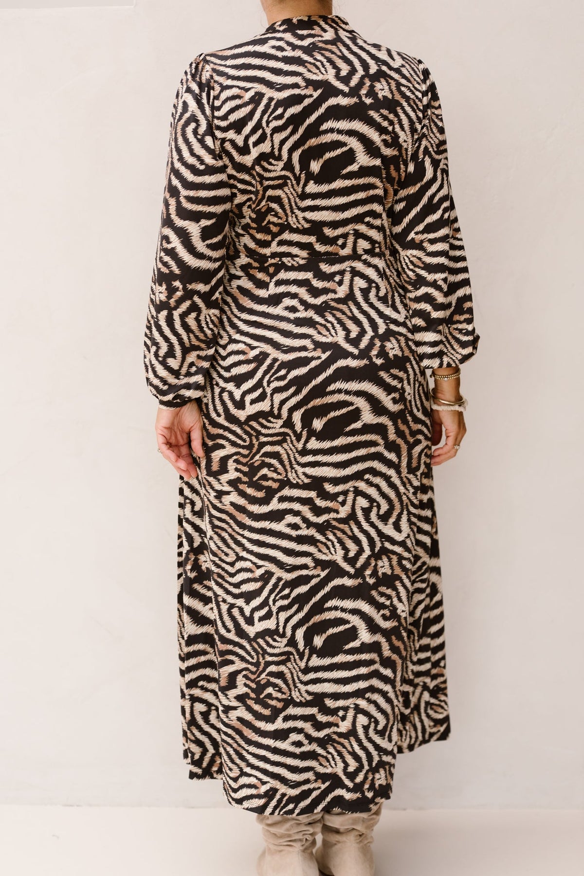 K-Design Maxi jurk met V Hals en Print D107 - Bij Keesje - K-design - Jurk