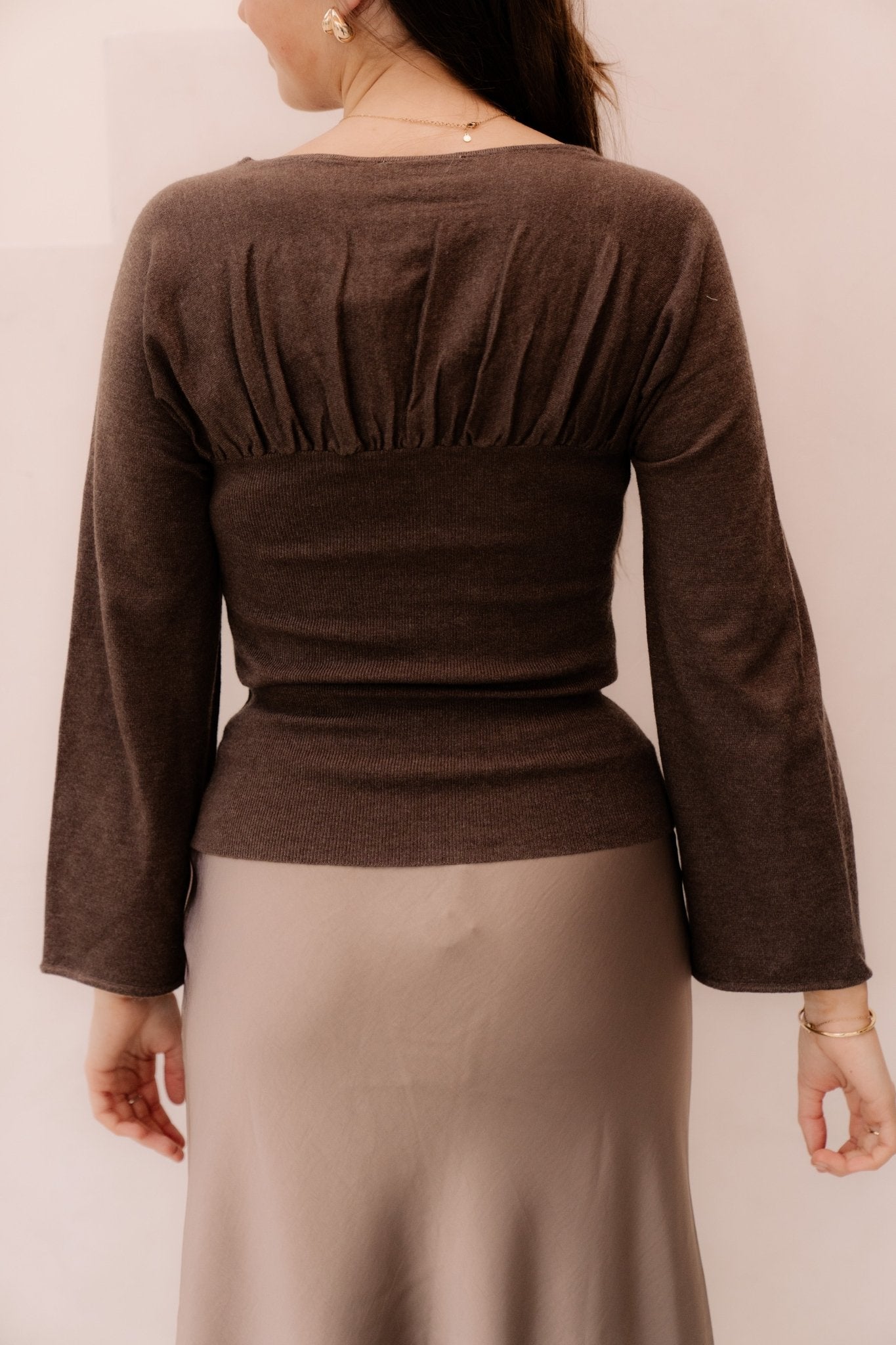 Kaiba Knit Blouse Brown Melange - Bij Keesje - Neo Noir