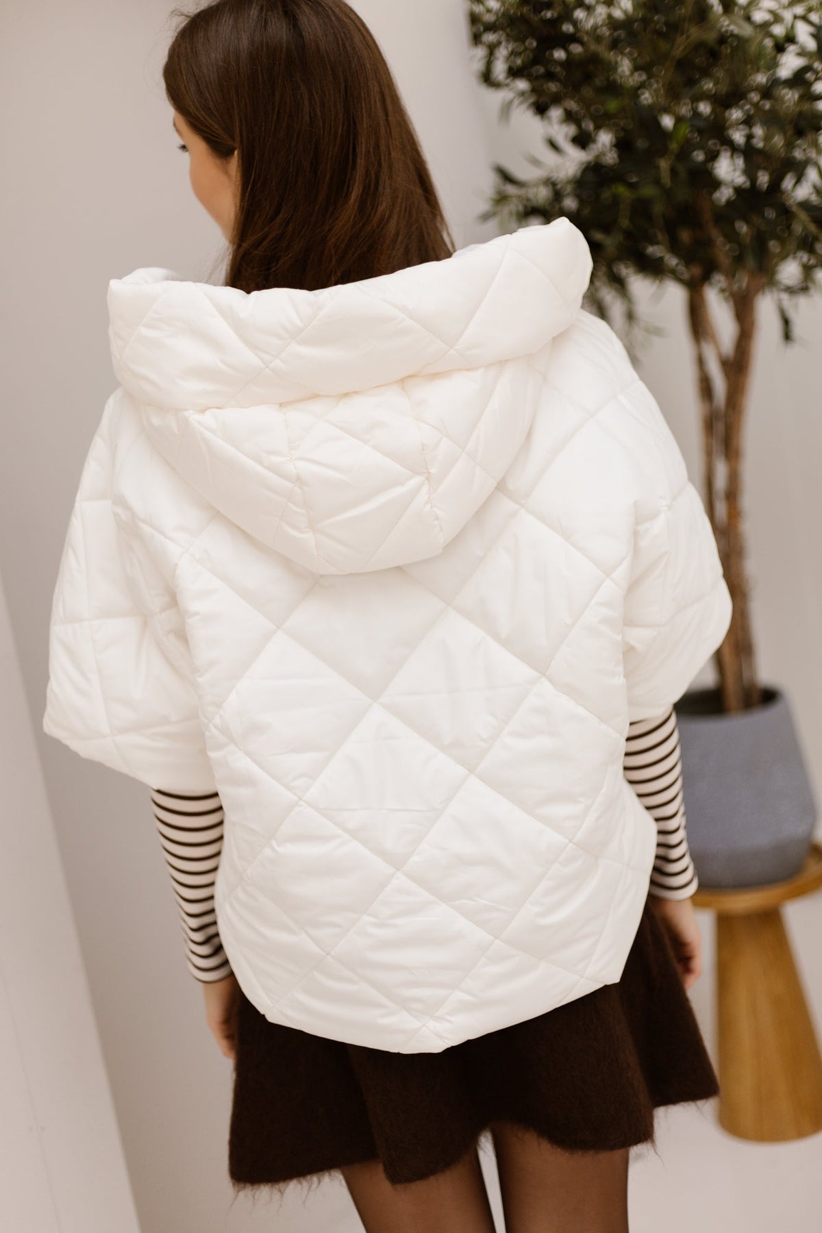 Karo bodywarmer ecru - Bij Keesje - Bij Keesje - Gilet