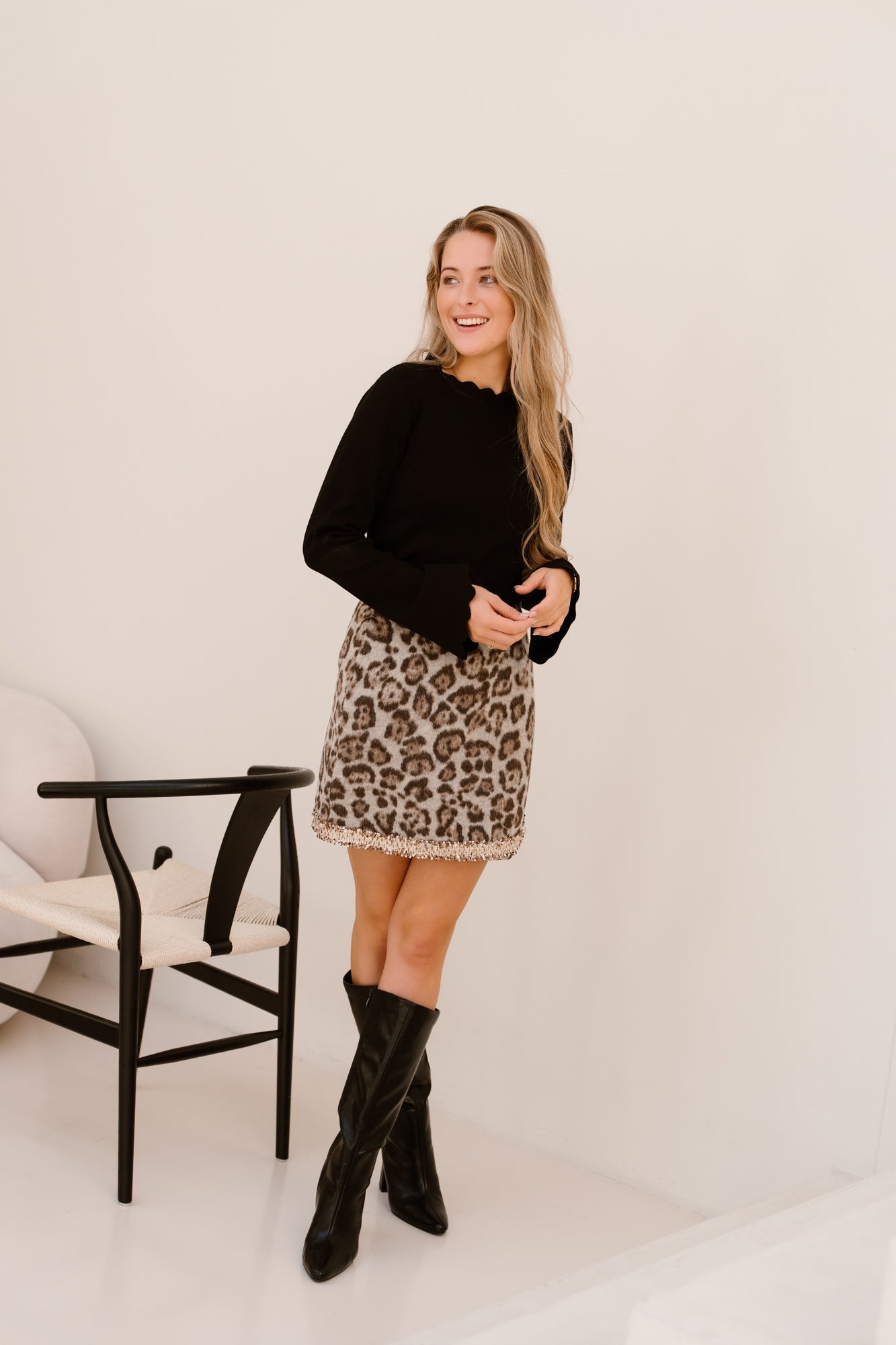 Karteltop Lange Mouw Zwart - Bij Keesje - Bij Keesje - Top