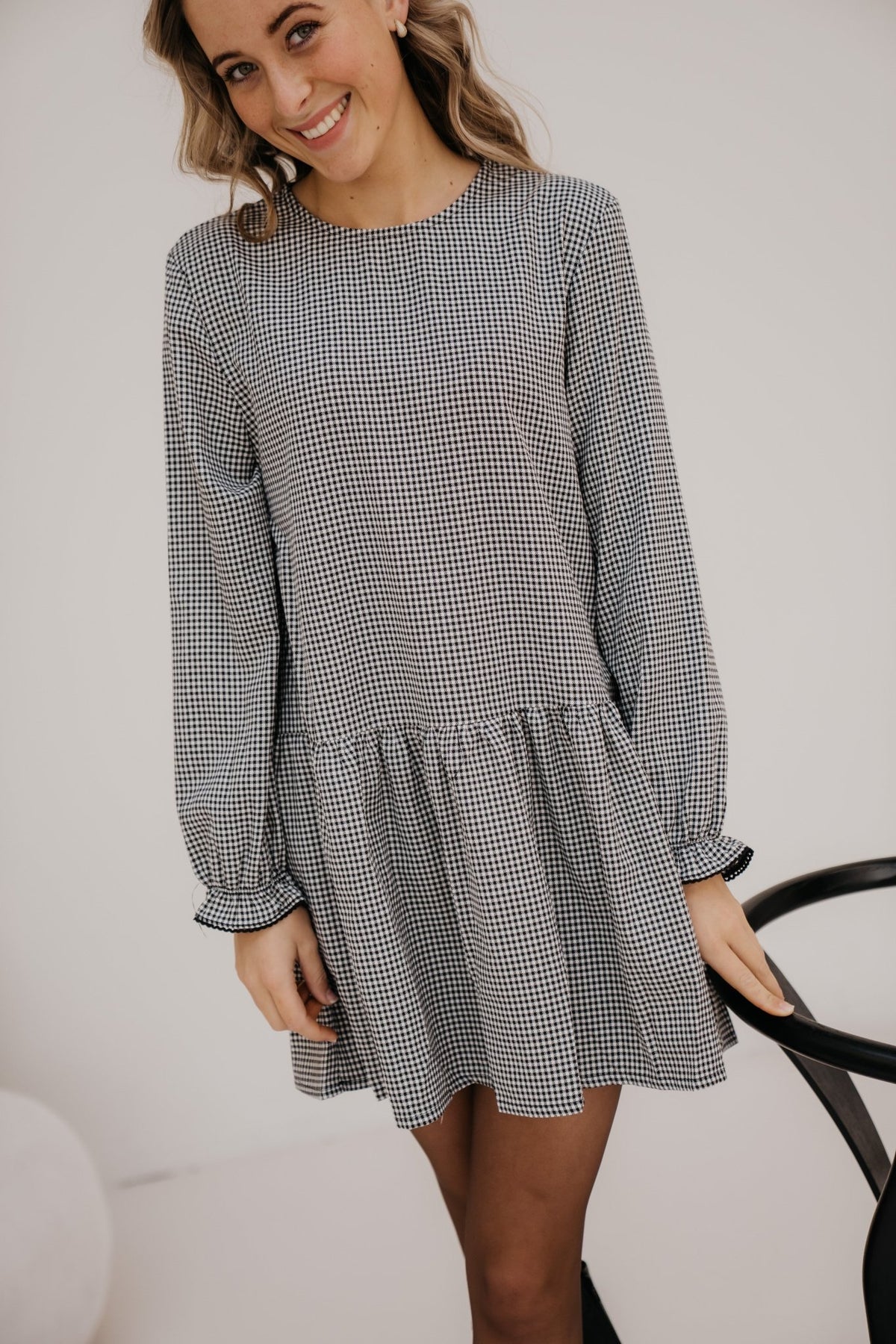 Katy check dress black - Bij Keesje - Bij Keesje - Jurk