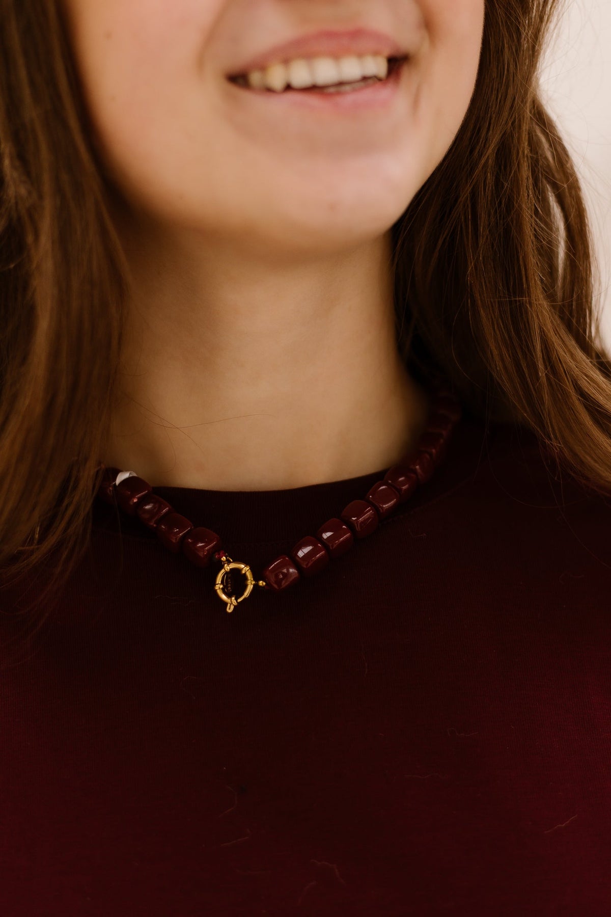 Ketting Rhodé bordeaux - Bij Keesje - Bij Keesje - Ketting