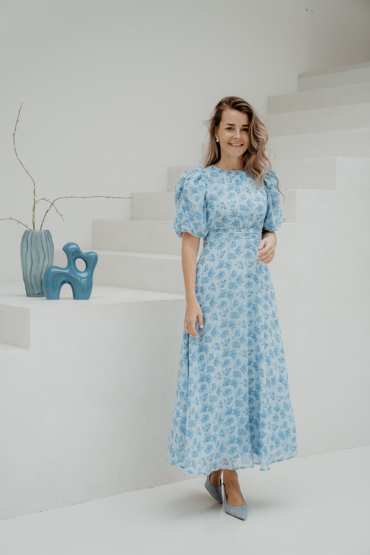 Kikka Chiffon Flower Dress Light Blue - Bij Keesje - Neo Noir - Jurk