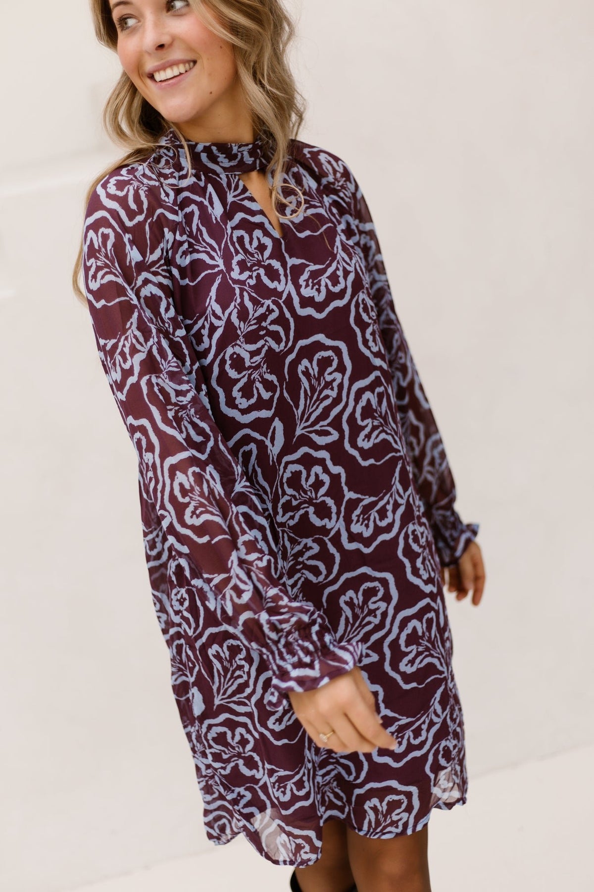 Kira Jurk Print Purple Blue - Bij Keesje - Bij Keesje - Jurk