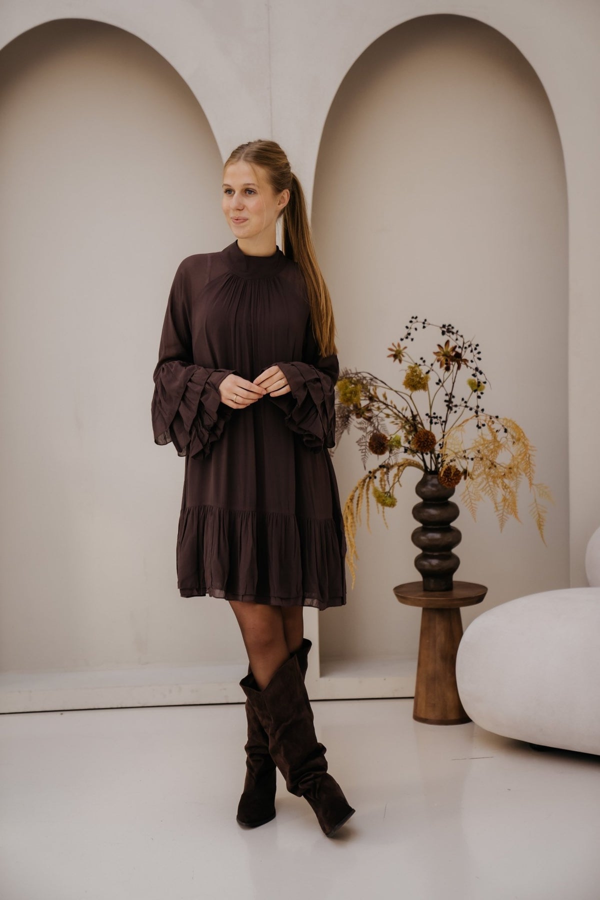 Lavanna dress chocolate - Bij Keesje - Noella - Jurk