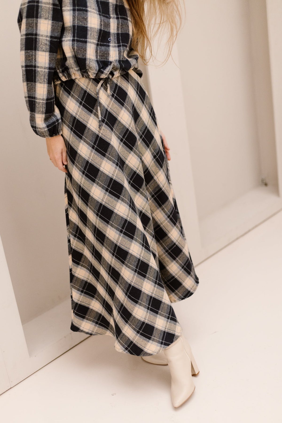 Lia Skirt Check Blue - Bij Keesje - Bij Keesje - Rok
