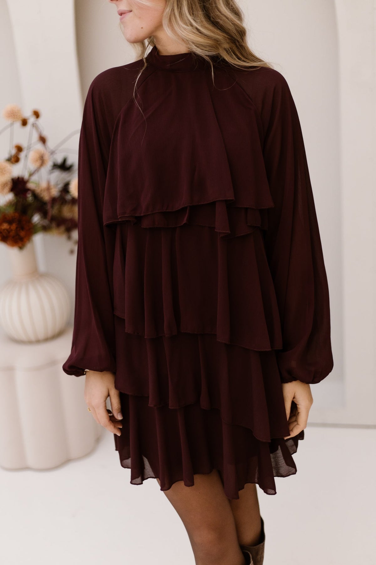 Lies dress bordeaux - Bij Keesje - Bij Keesje - Jurk