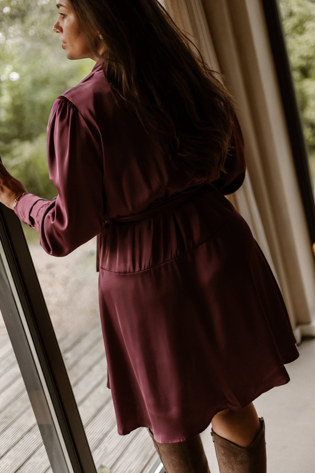 Lisa Sateen Dress Plum - Bij Keesje - Bij Keesje The Label - Jurk